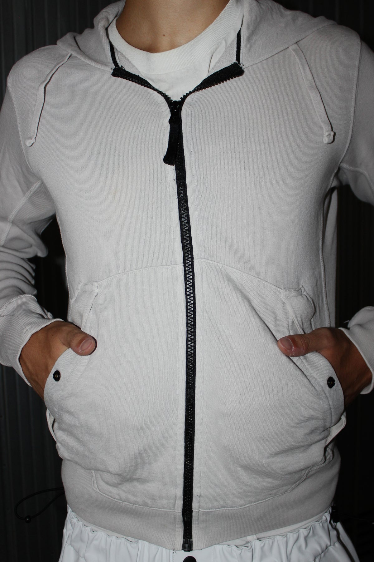 Stone Island White Zip Hoodie (S)