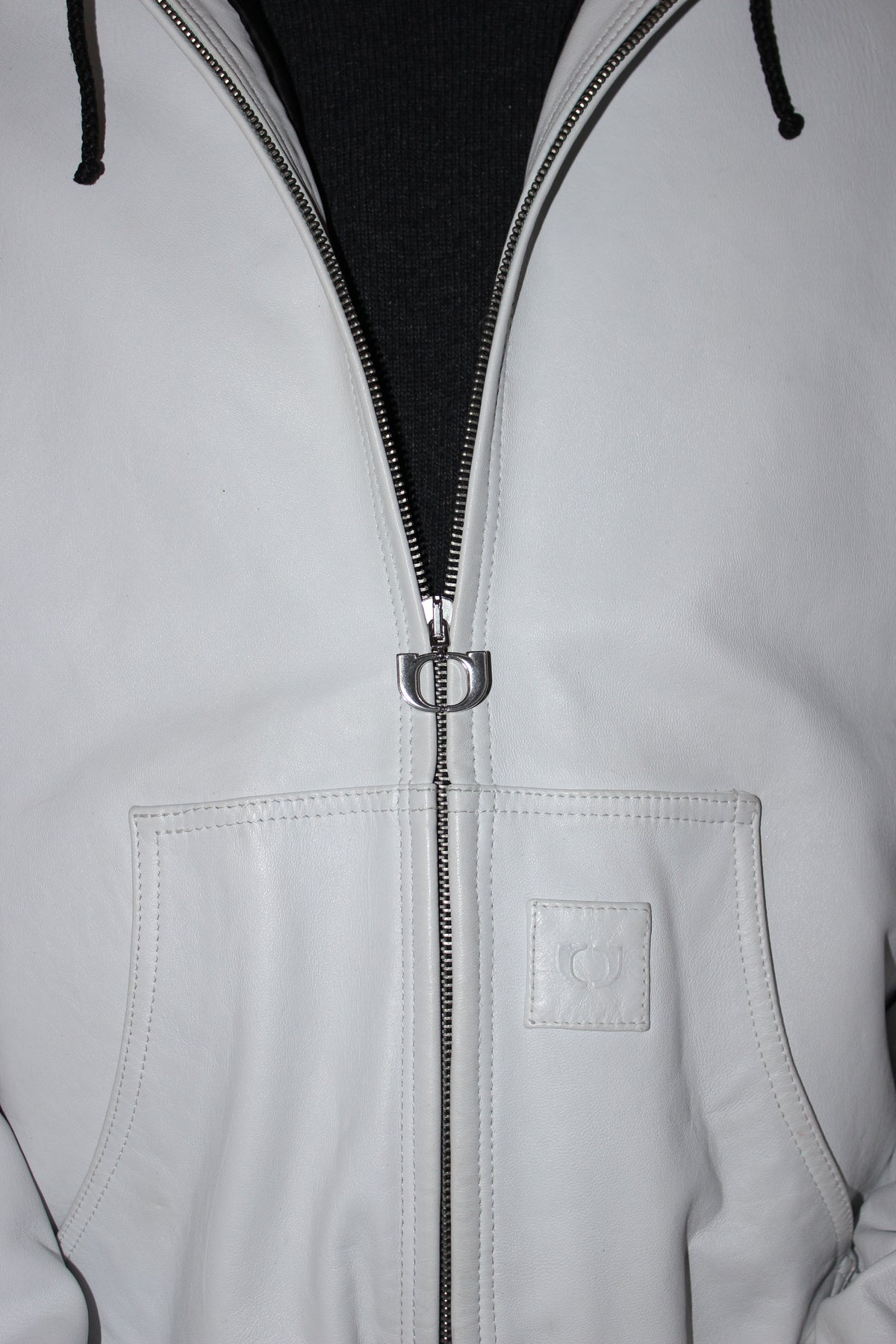 One Block Down Leather White Active Jacket (L)