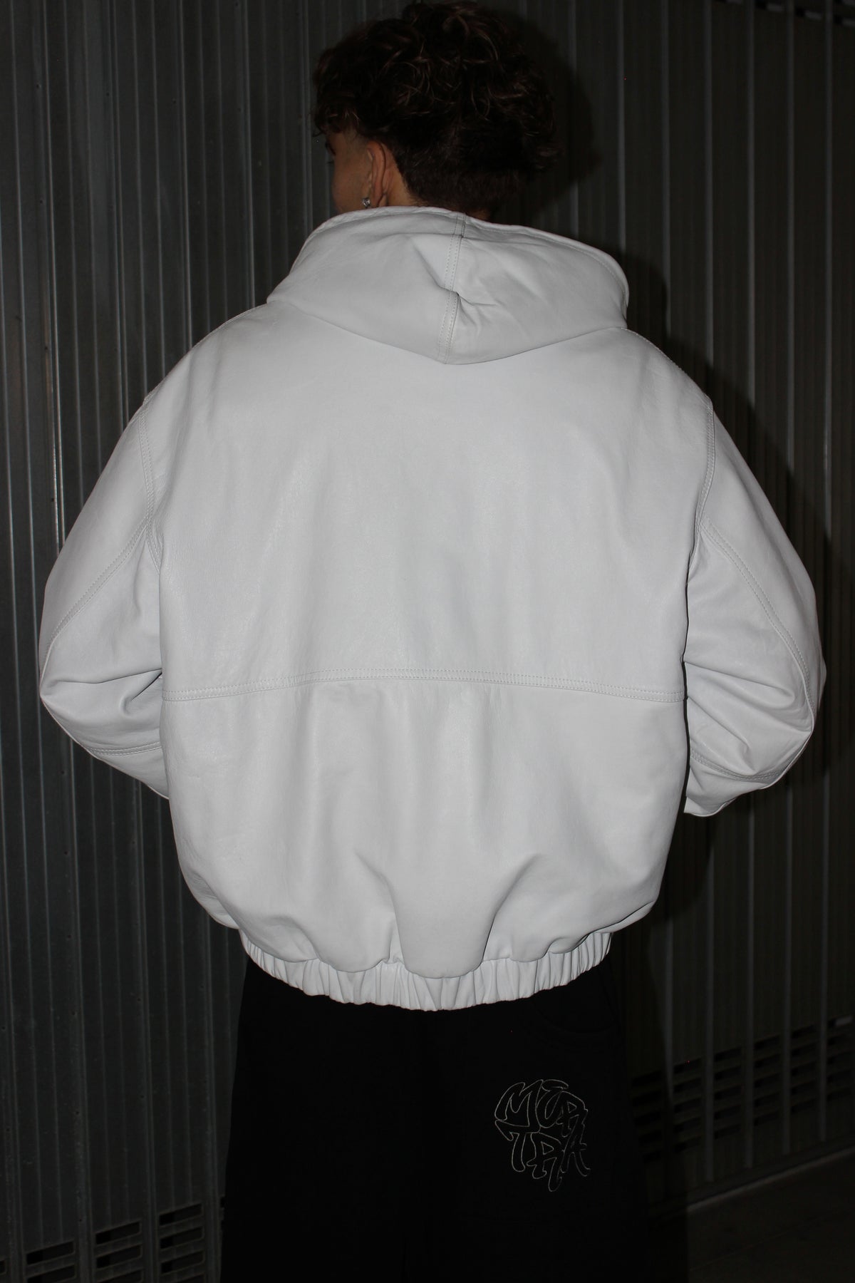 One Block Down Leather White Active Jacket (L)