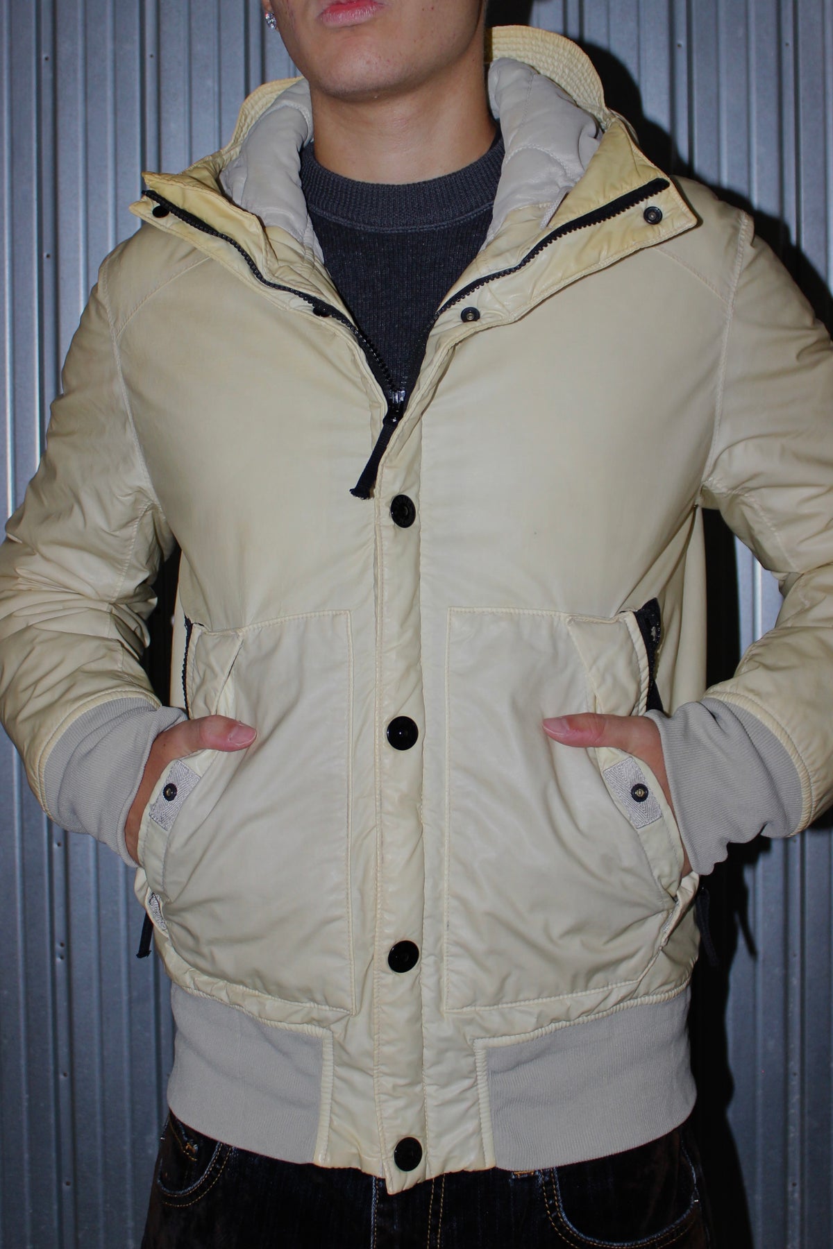 Stone Island Mussola Gommata Cream Jacket (M)