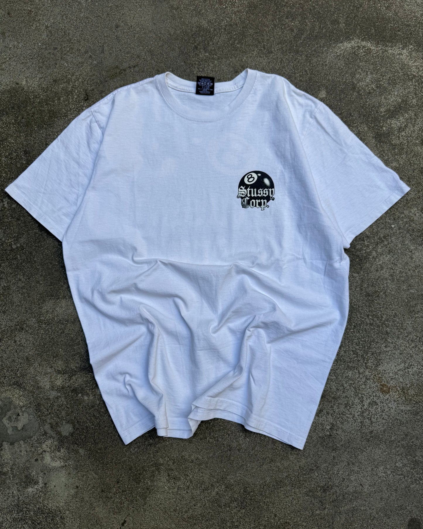 Stussy T-Shirt 8 Ball Corp White (Medium)