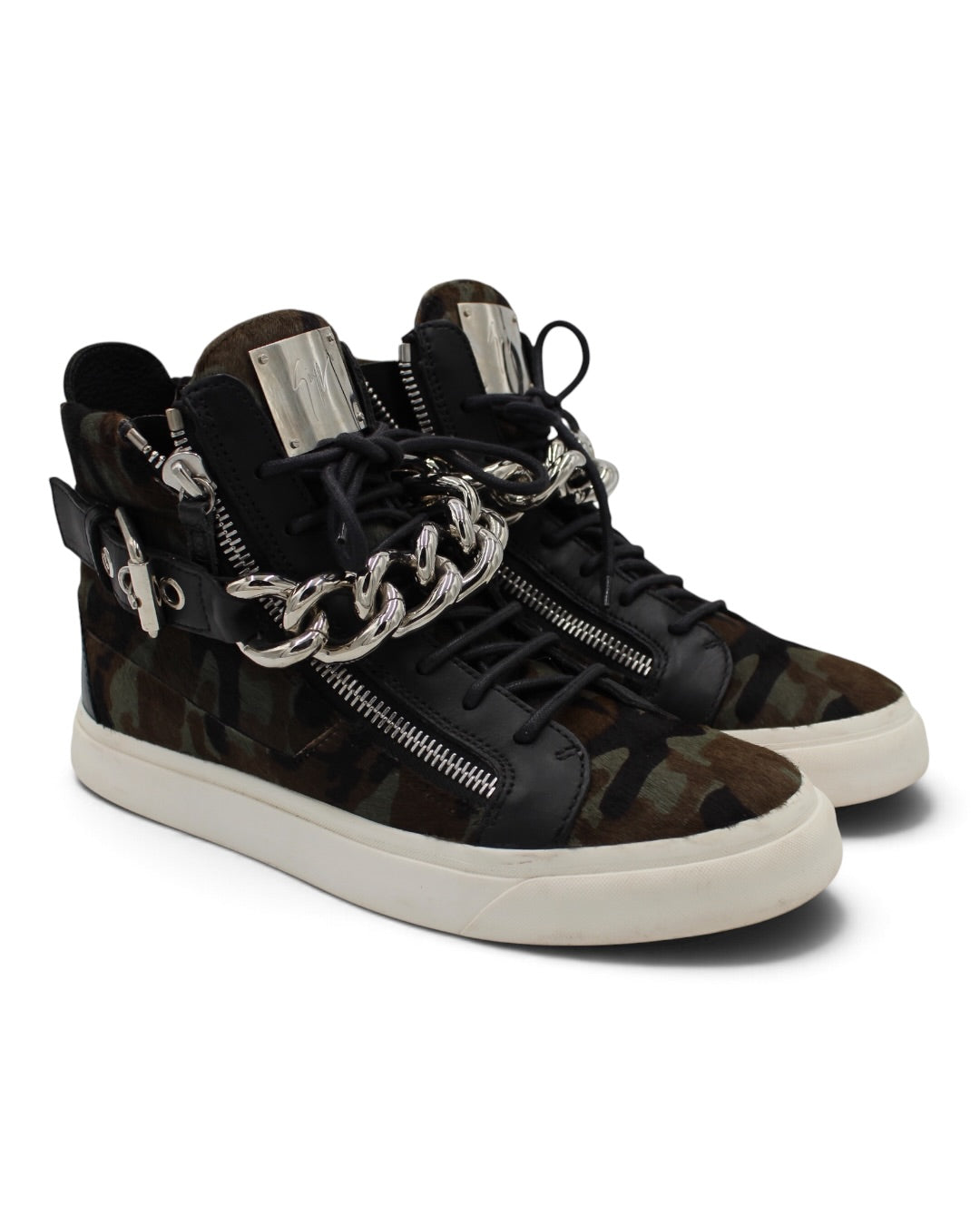 Giuseppe Zanotti Chain High Shoes Pony Camo Details (FIT 44 EU)