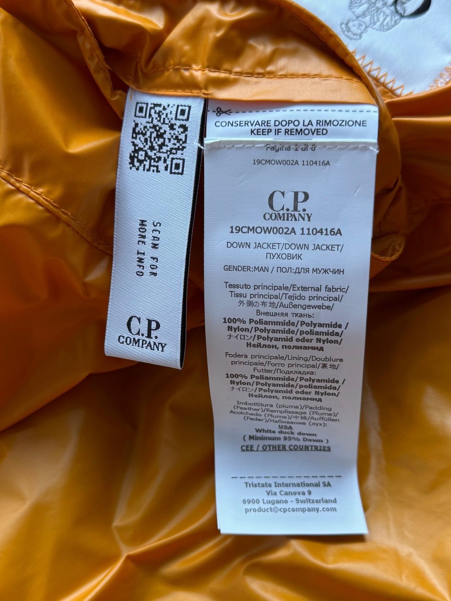CP Company DD Shell Down Puffer Jacket Orange (L-XL)