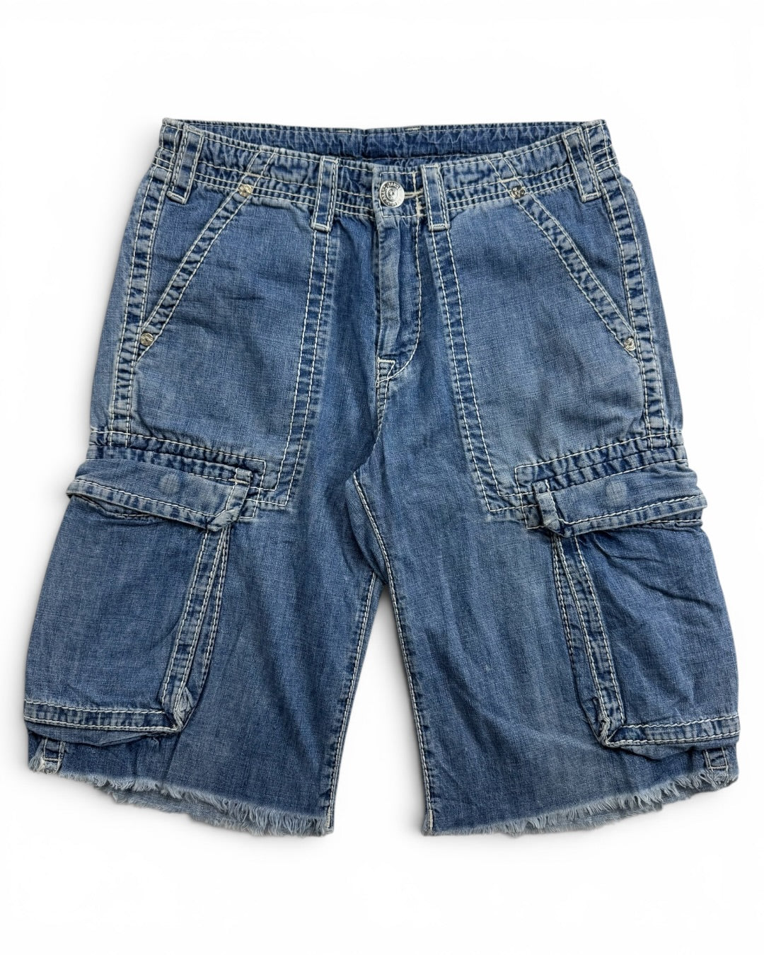 True Religion Cargo Denim Big T Vinny Jorts (Small)