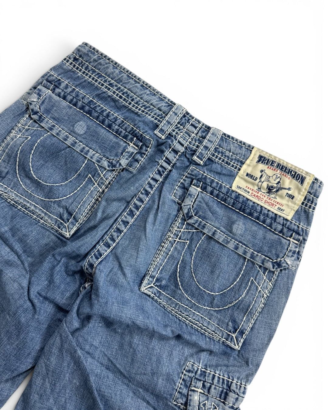 True Religion Cargo Denim Big T Vinny Jorts (Small)