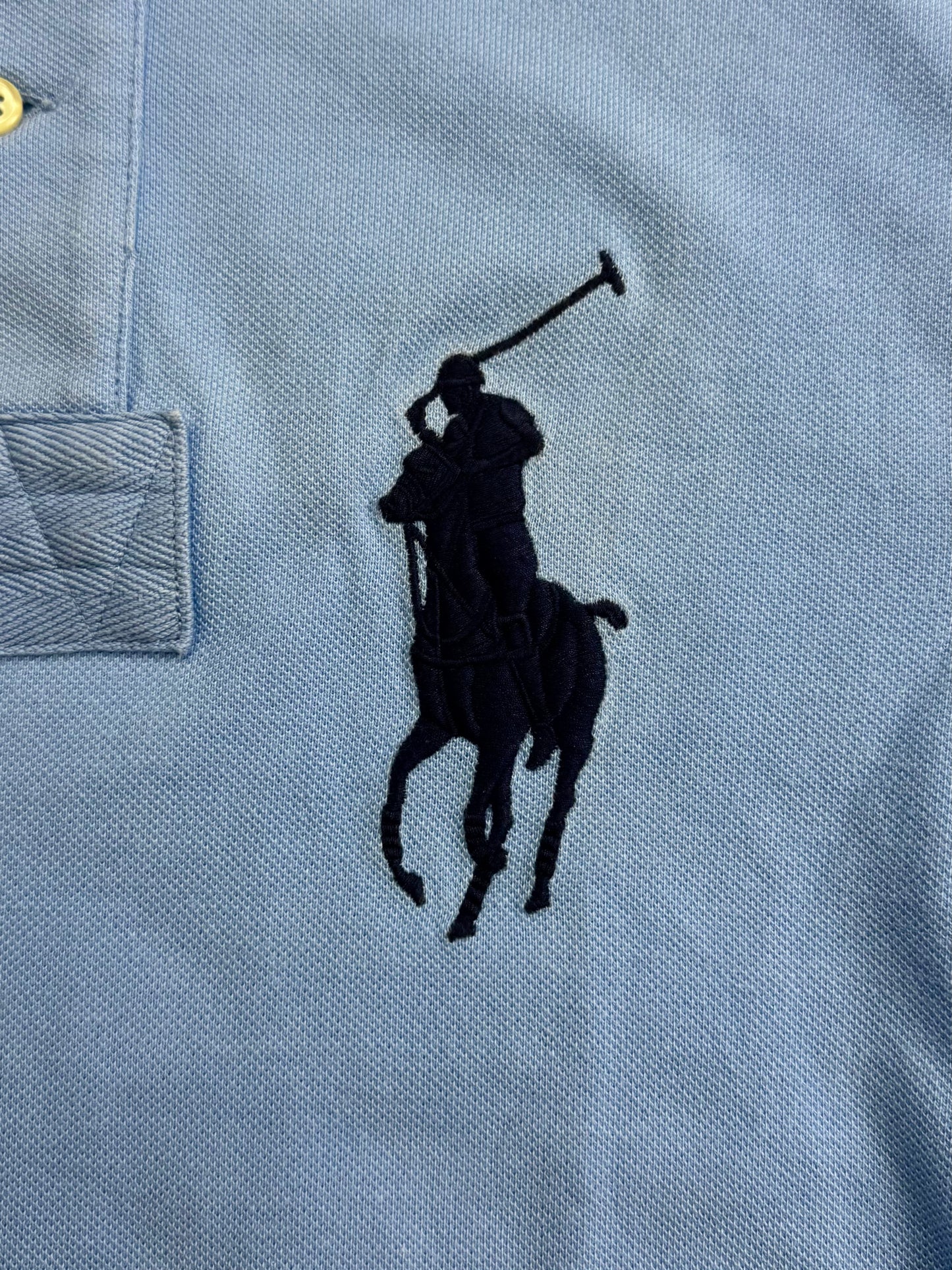 Ralph Lauren Diagonal Stripe Light Blue Polo (Small)