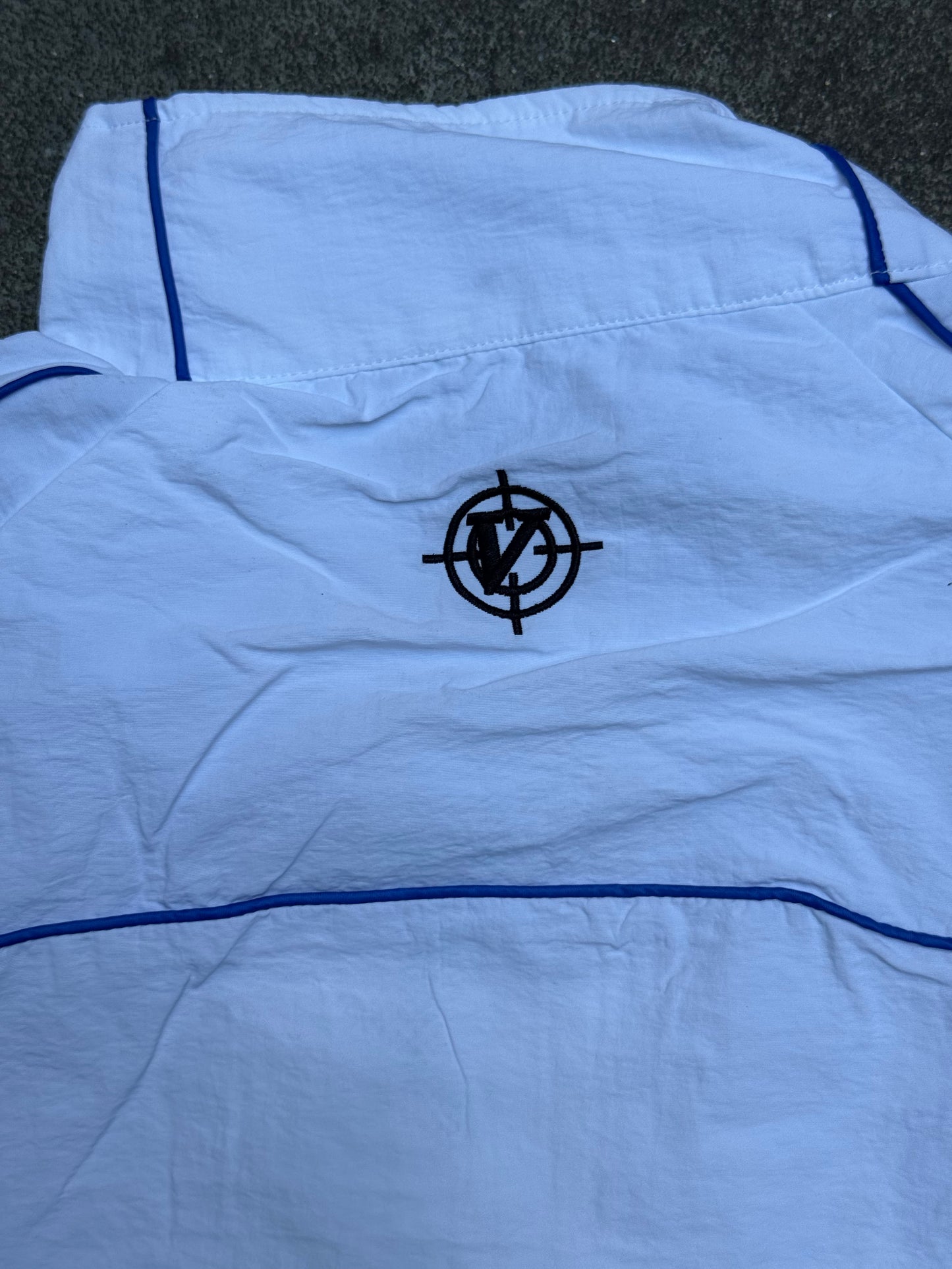 Vicinity Track Jacket White and Blue (Medium)