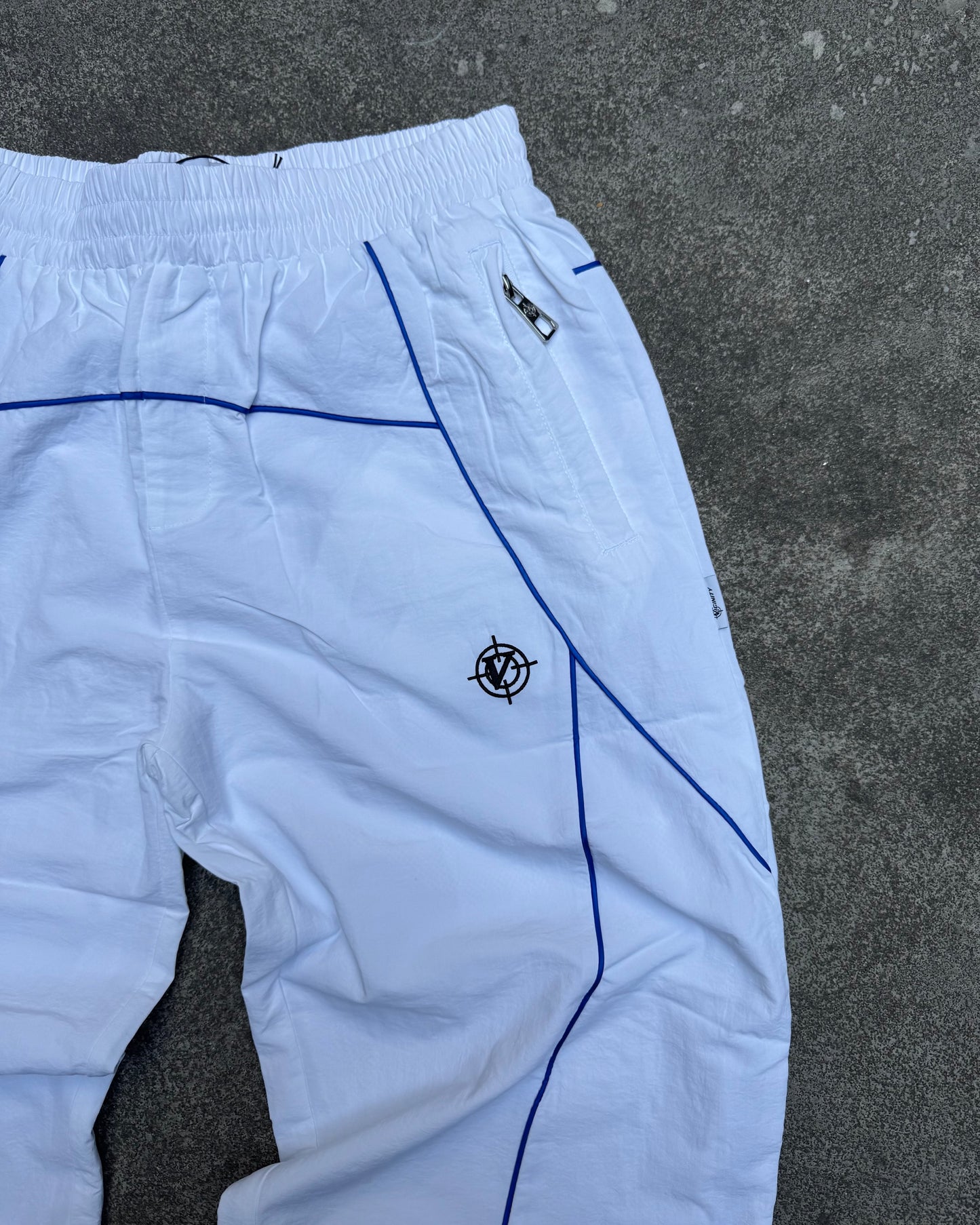 Vicinity Track Pants White and Blue (Medium)