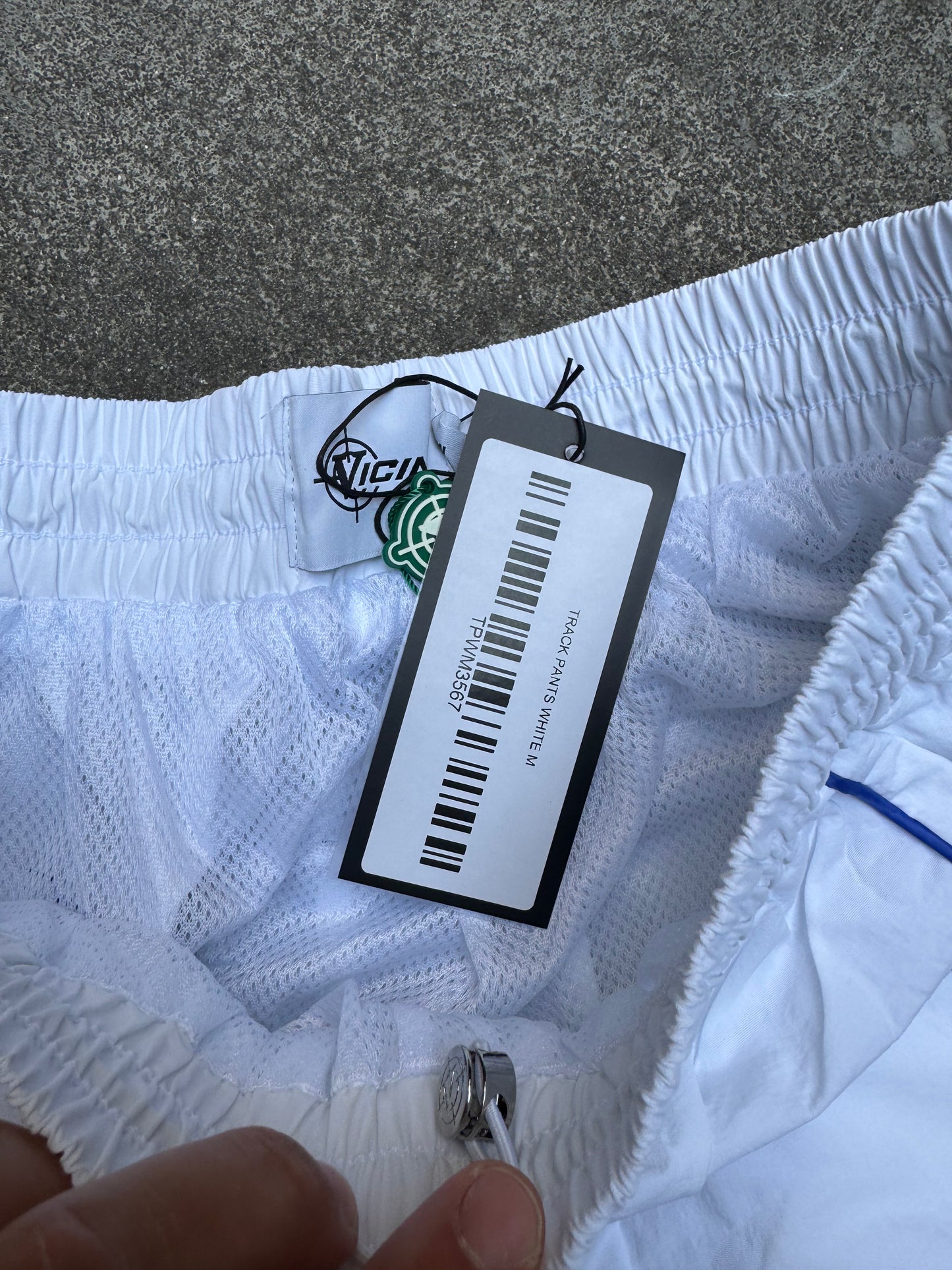Vicinity Track Pants White and Blue (Medium)