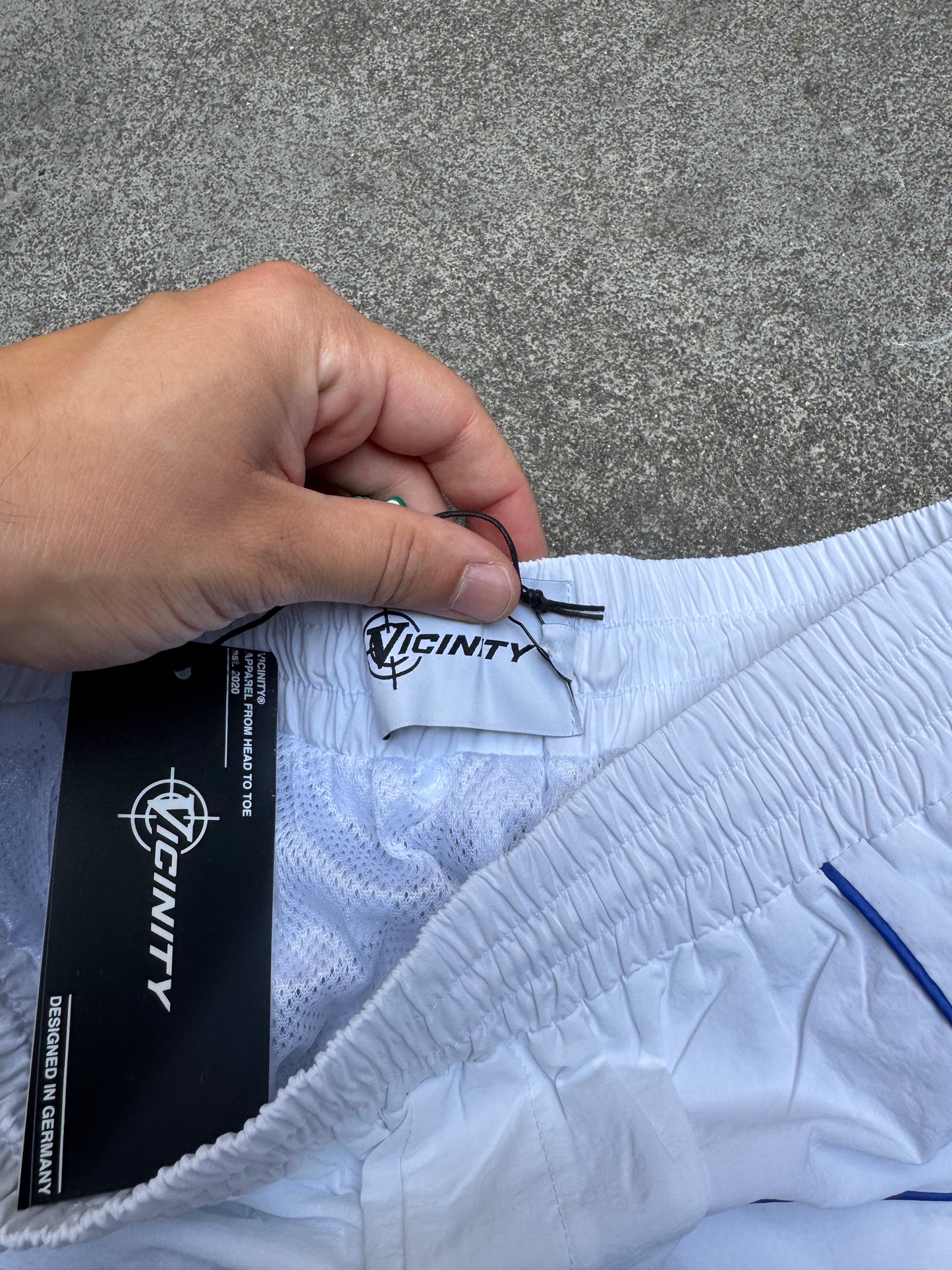 Vicinity Track Pants White and Blue (Medium)