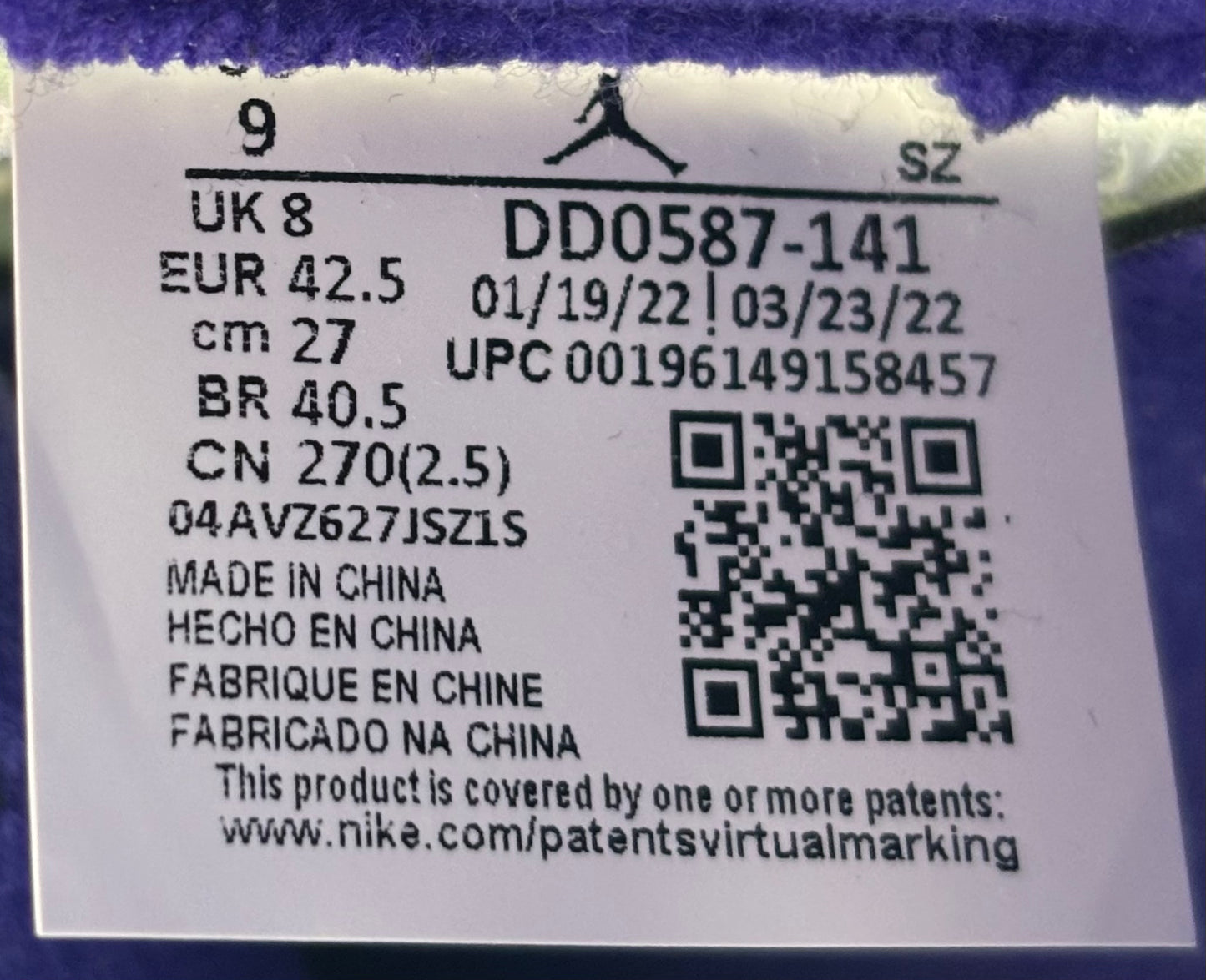 Air Jordan 5 Retro Dark Concord (42.5 EU / 8 UK)