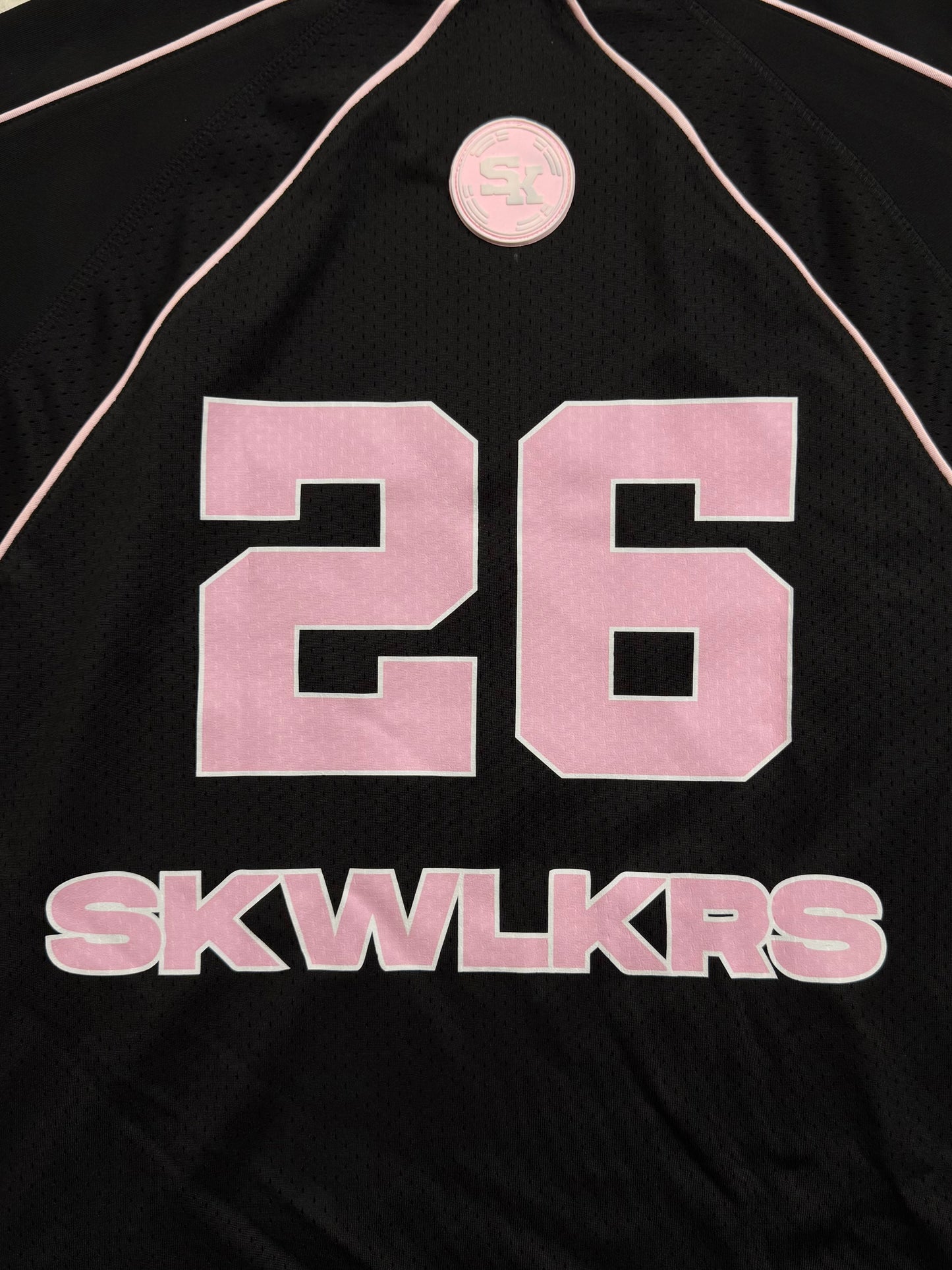 SKWLKRS Black & Pink Boxy Jersey (M)