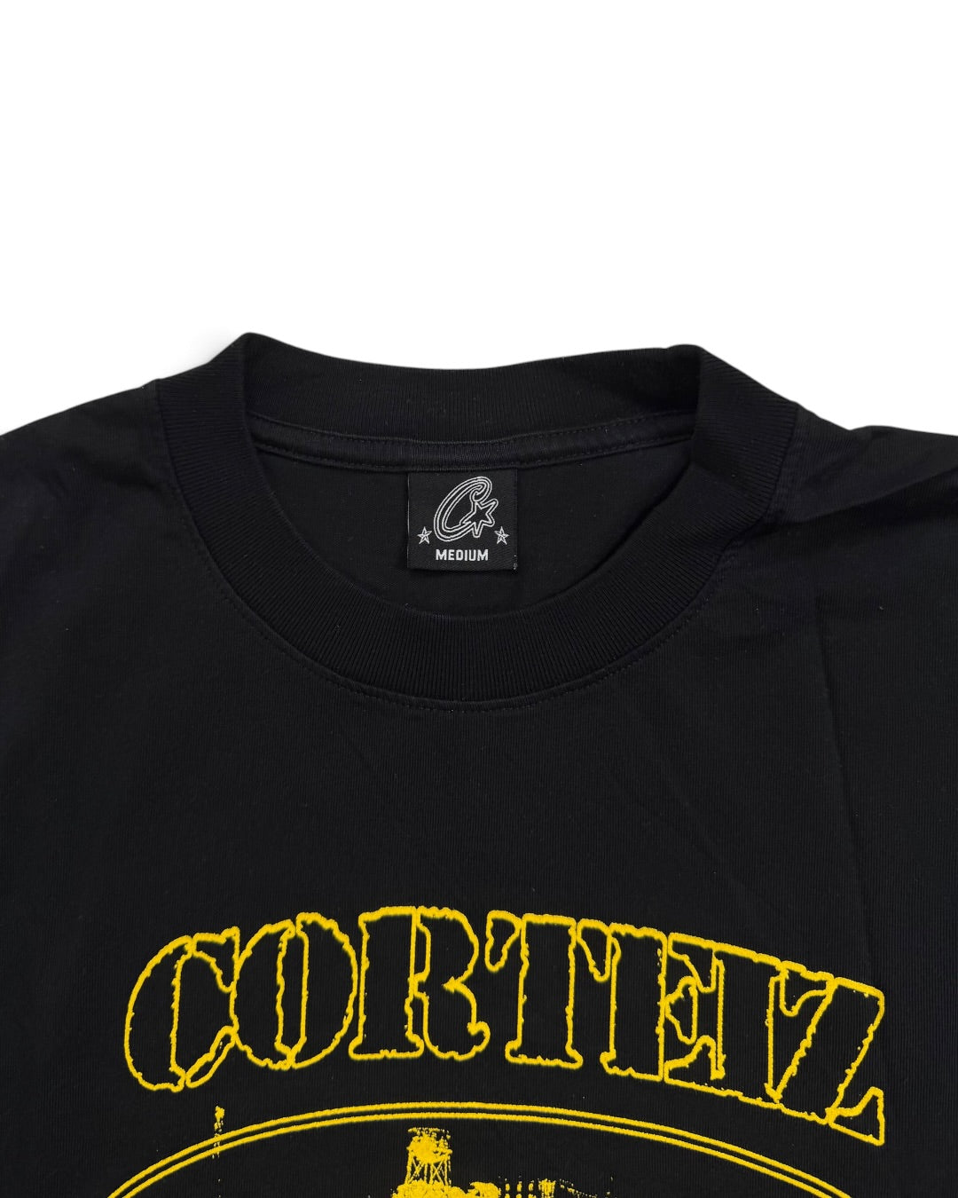Corteiz OG Alcatraz Black/Yellow Tee (M)