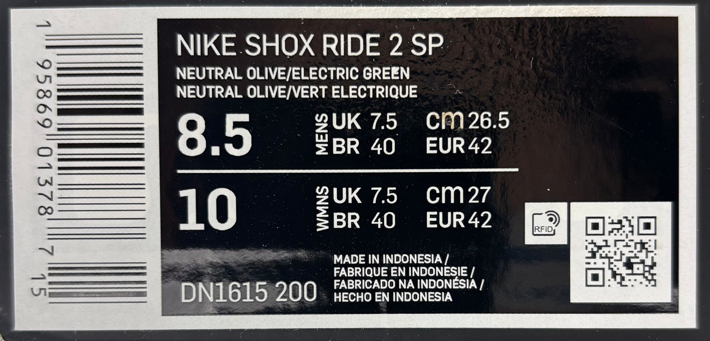 Nike Shox Ride 2 SP Supreme Olive Green (42 EU / 7.5 UK)