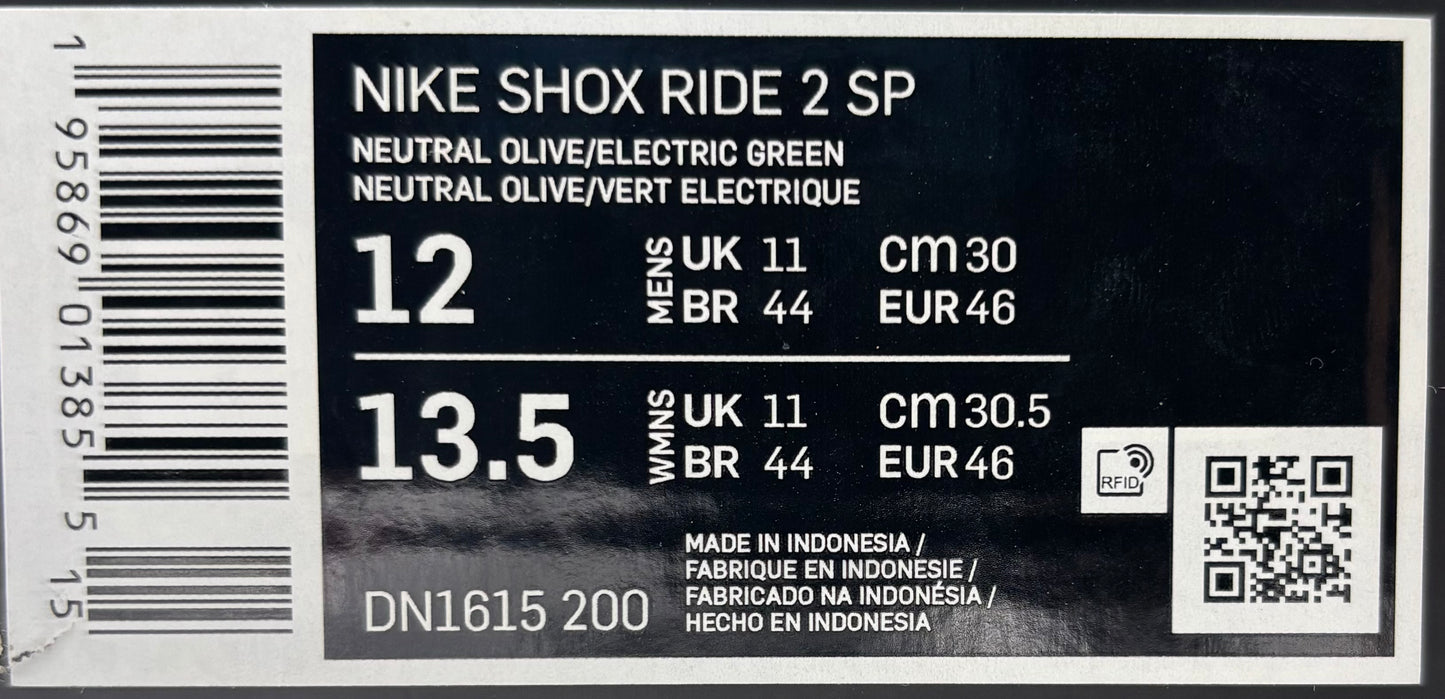 Nike Shox Ride 2 SP Supreme Olive Green (46 EU / 11 UK)