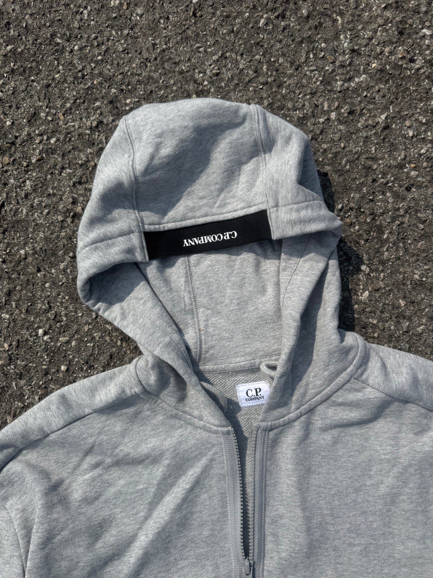 CP Company Light Fleece Grey Zip Hoodie (Medium)