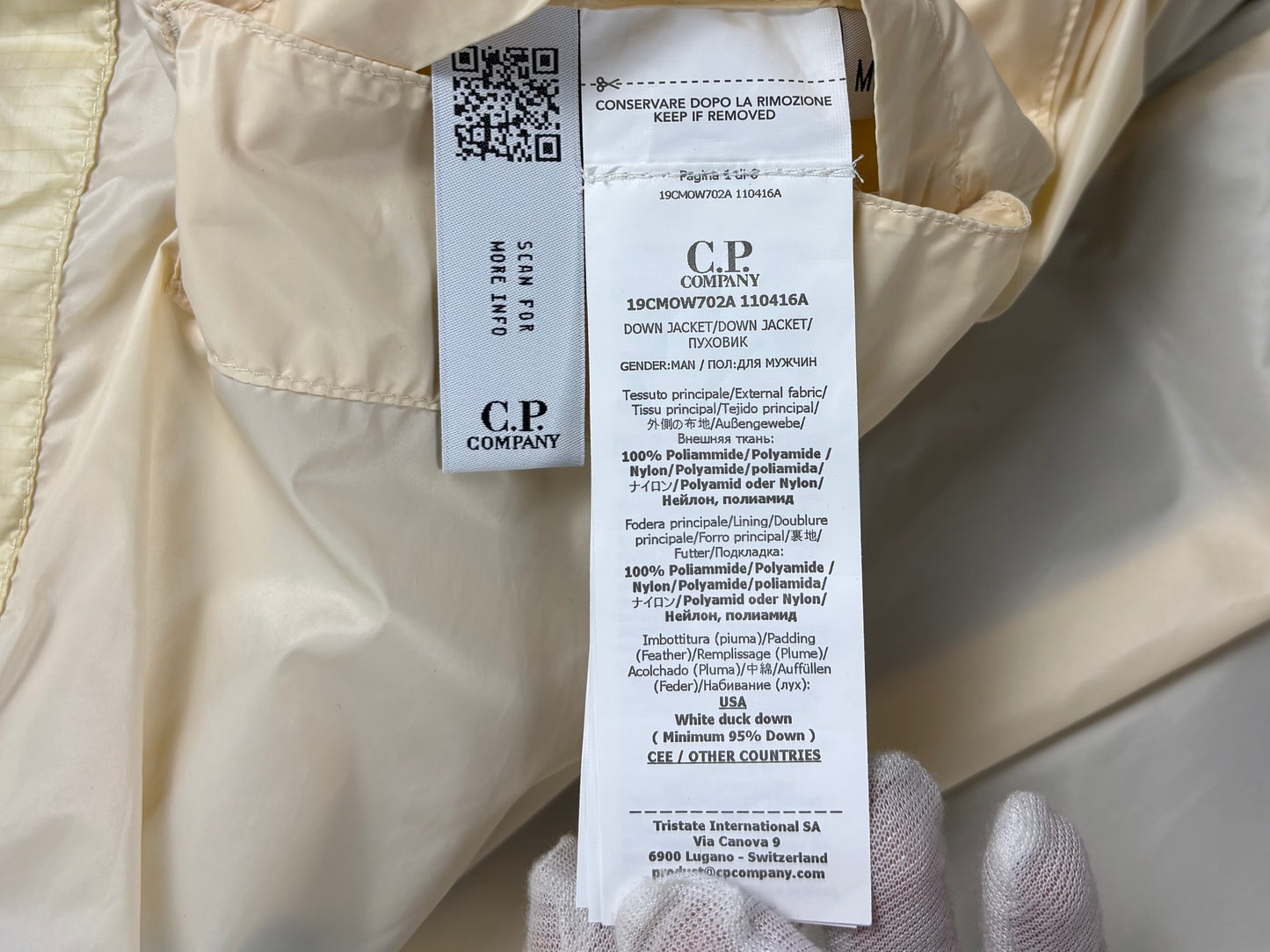 CP Company DD Shell Down Puffer Jacket Beige (Medium)