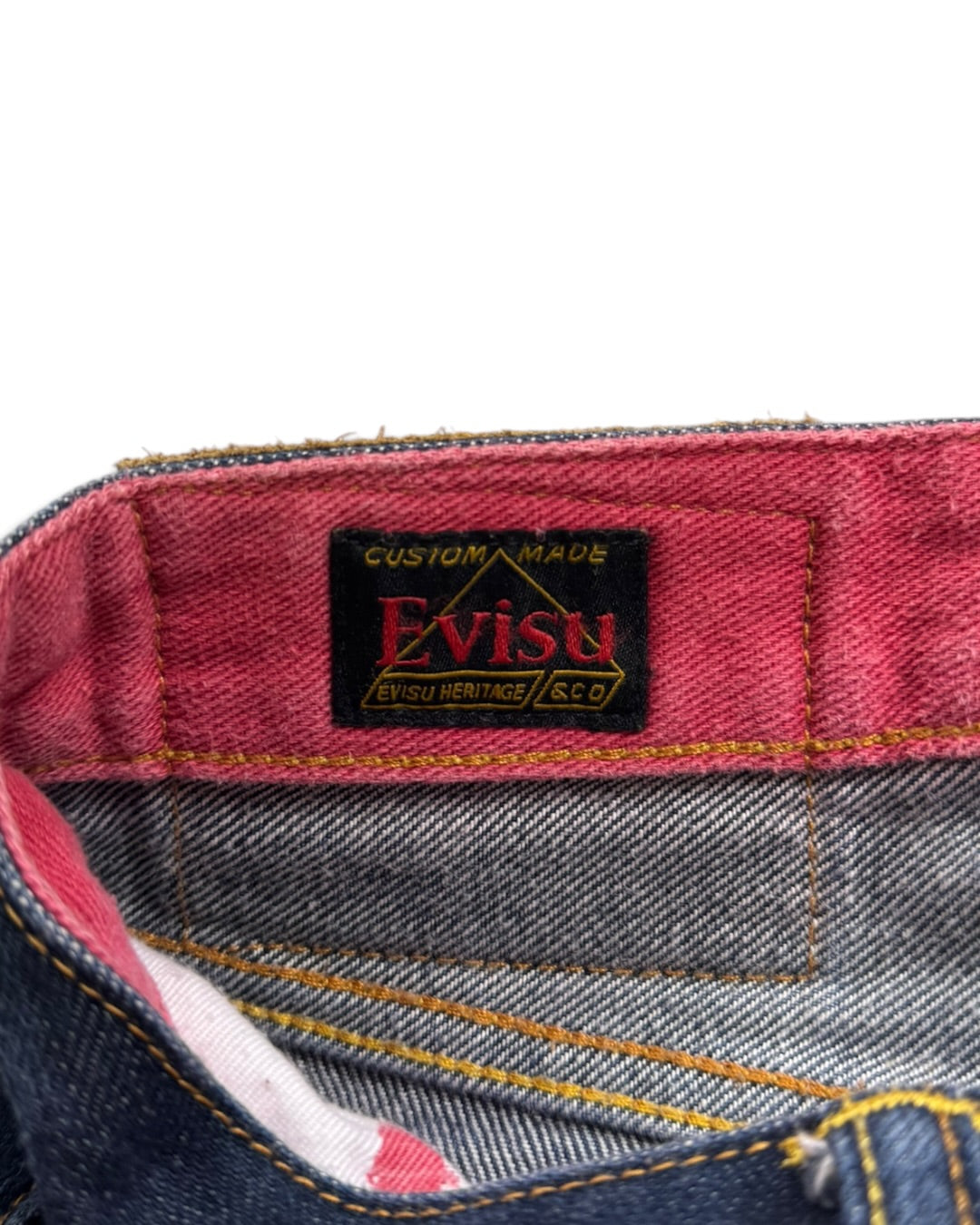 Evisu Japan Camo Red Selvedge Denim Jeans (XS)