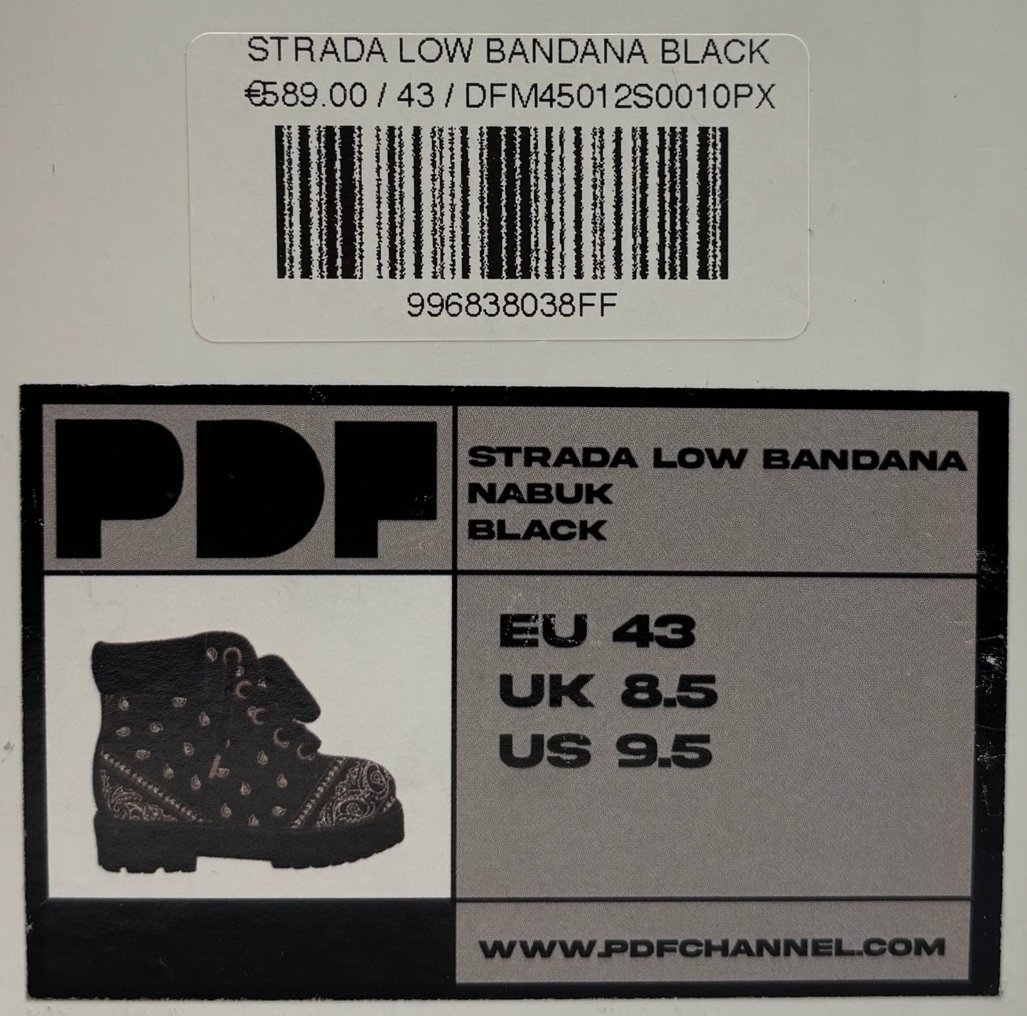 PDF Strada Low Boots Bandana Black (44.5 EU / 9.5 UK)