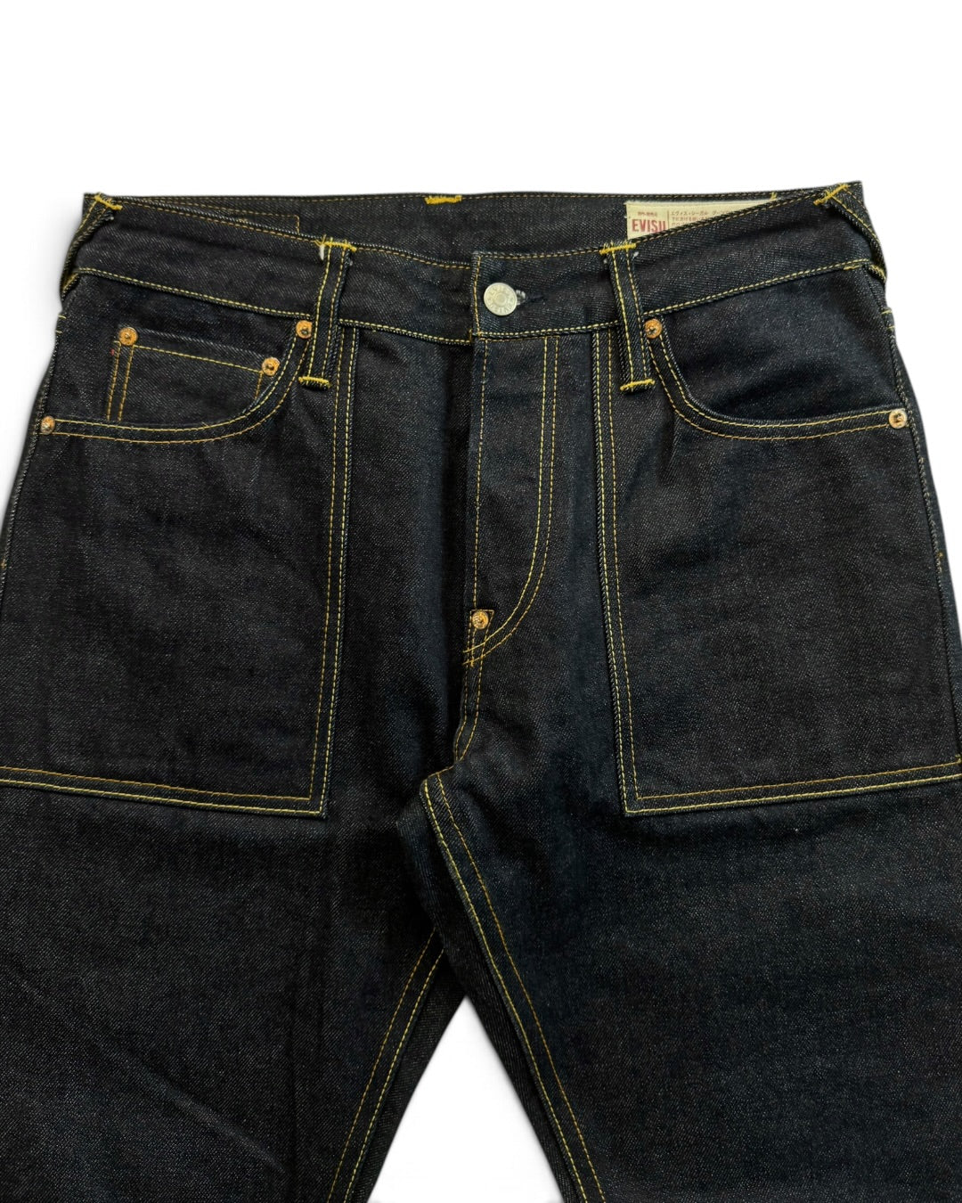 Evisu Daicock Buddha Yellow Selvedge Denim Jeans (S)