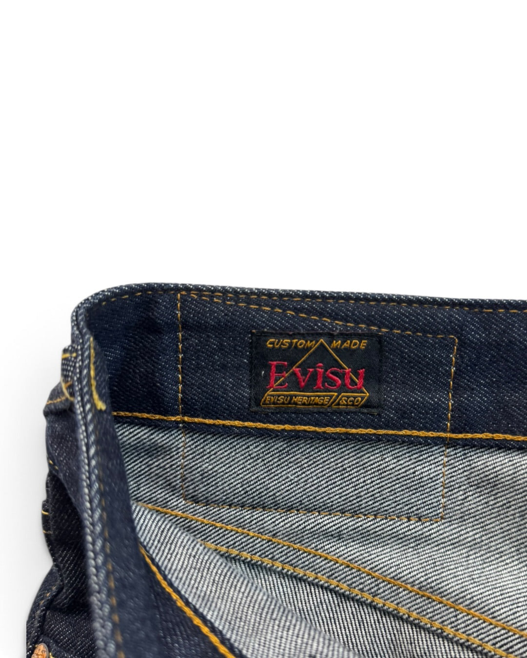 Evisu Daicock Buddha Yellow Selvedge Denim Jeans (S)