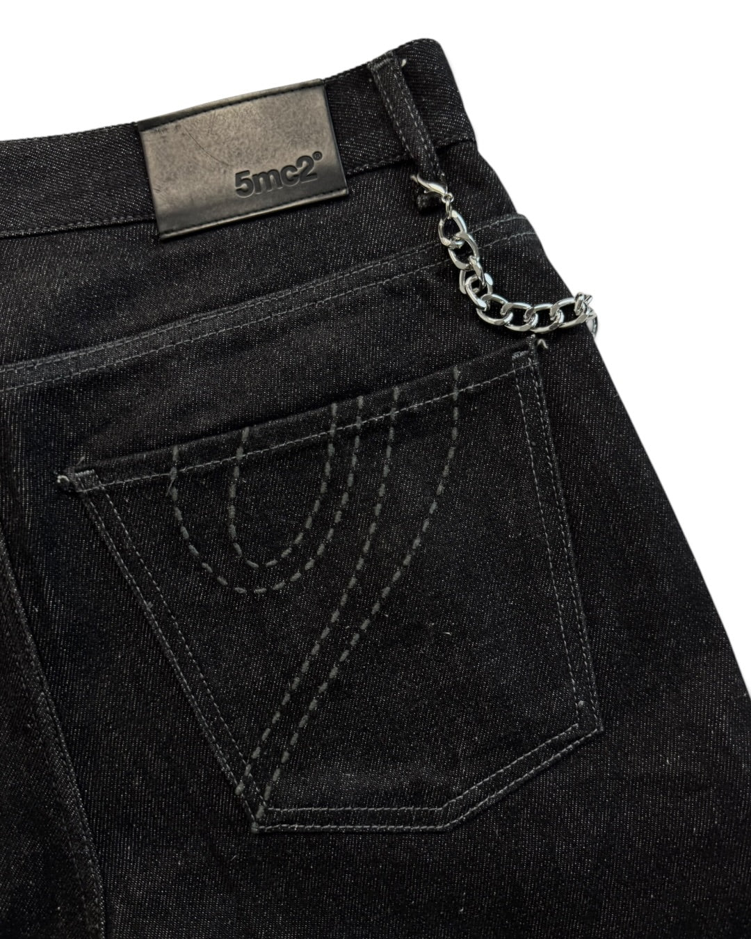 5mc2 Baggy Washed Black Denim Jeans (M)