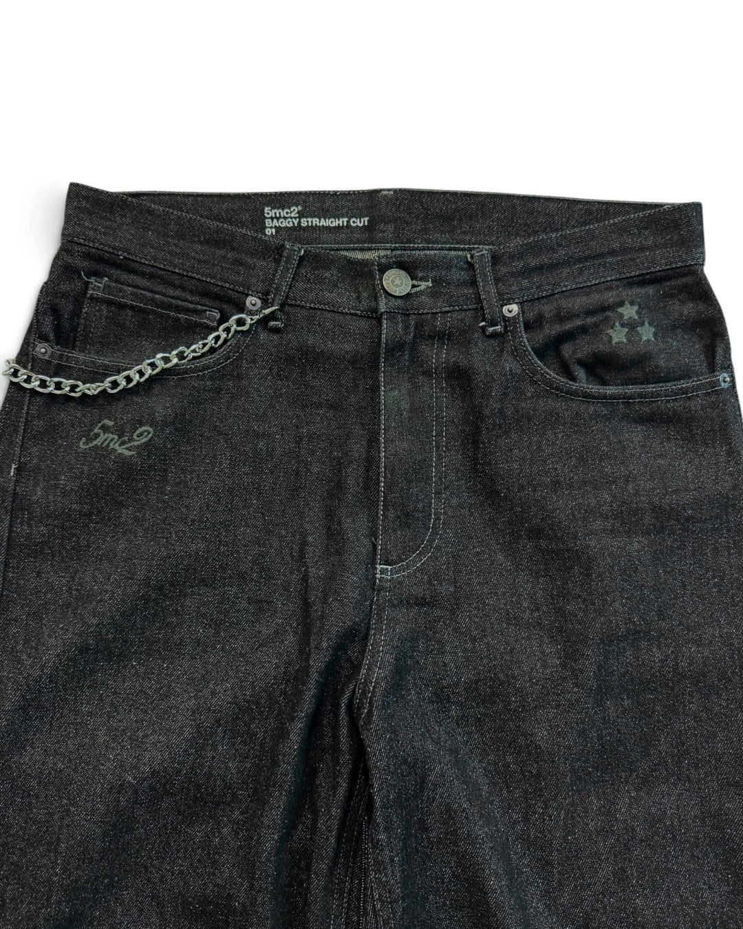 5mc2 Baggy Washed Black Denim Jeans (M)