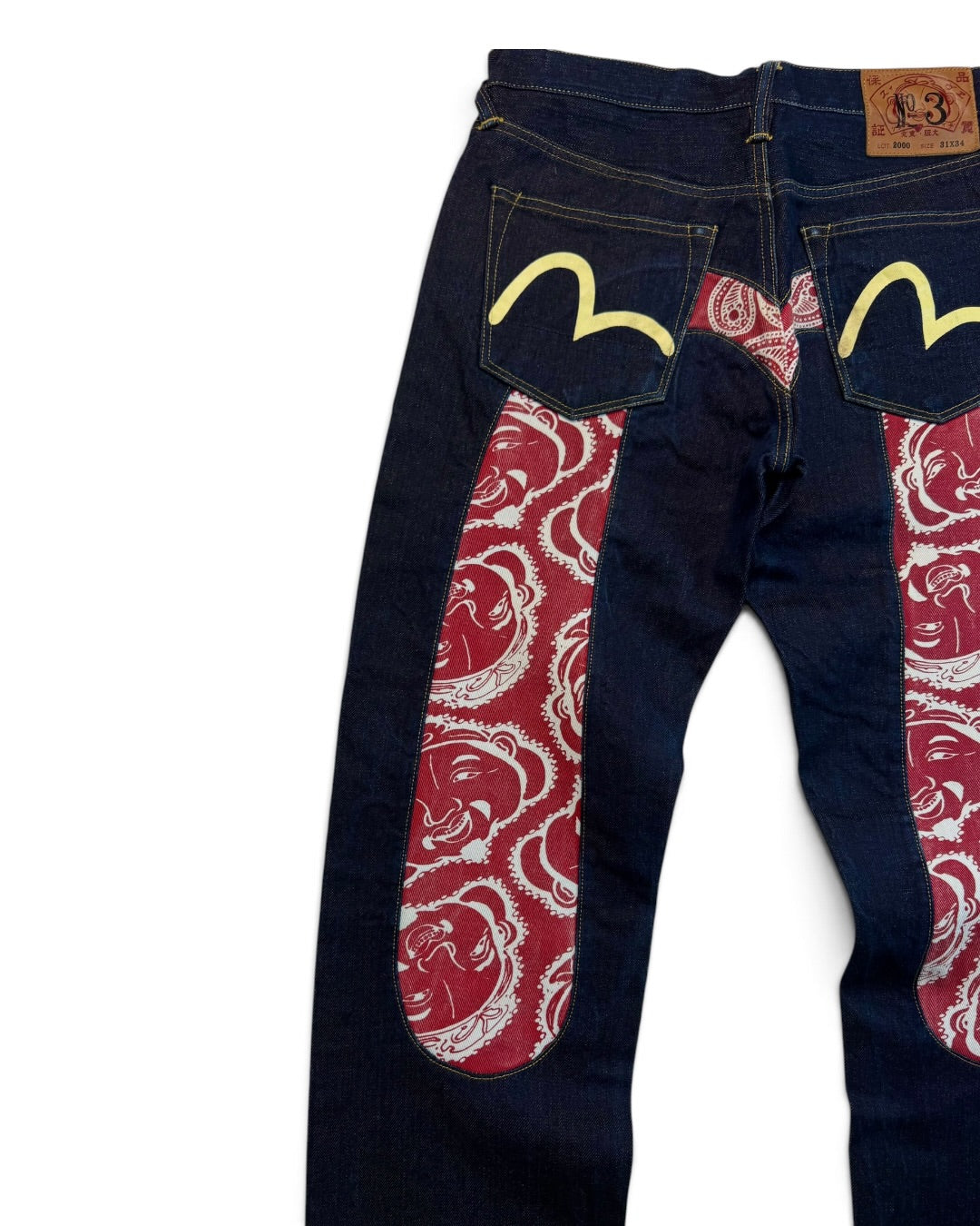 Evisu Daicock Buddha Red Selvedge Denim Jeans (M)