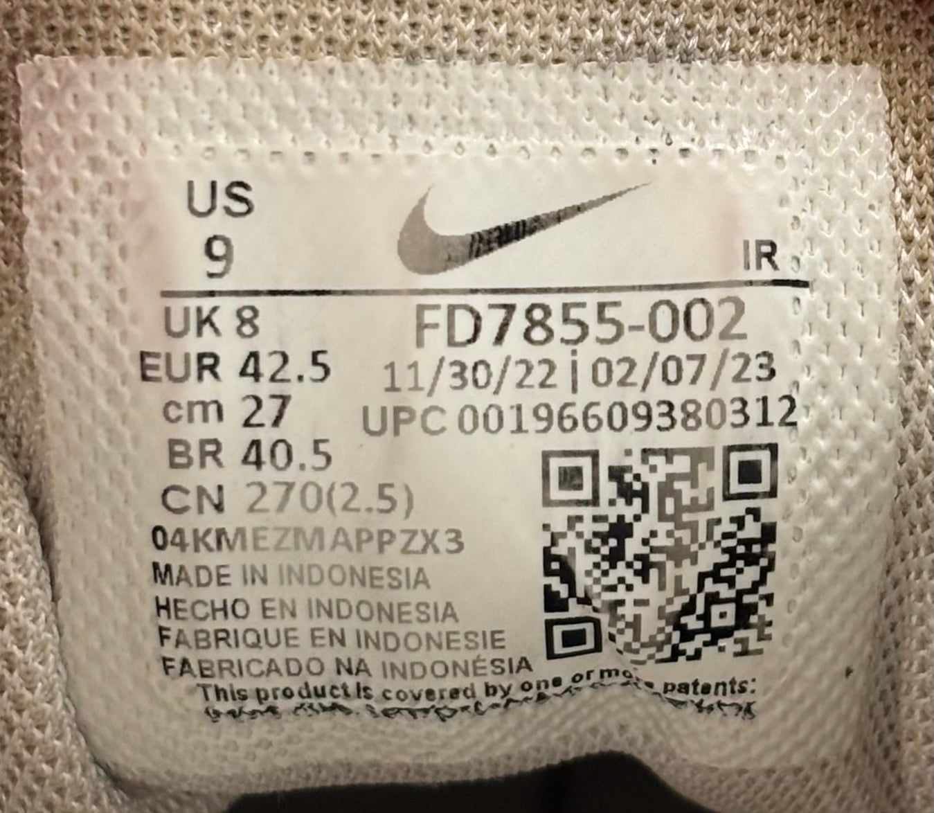 Nike Air Max Plus A Cold Wall White (42.5 EU / 8 UK)