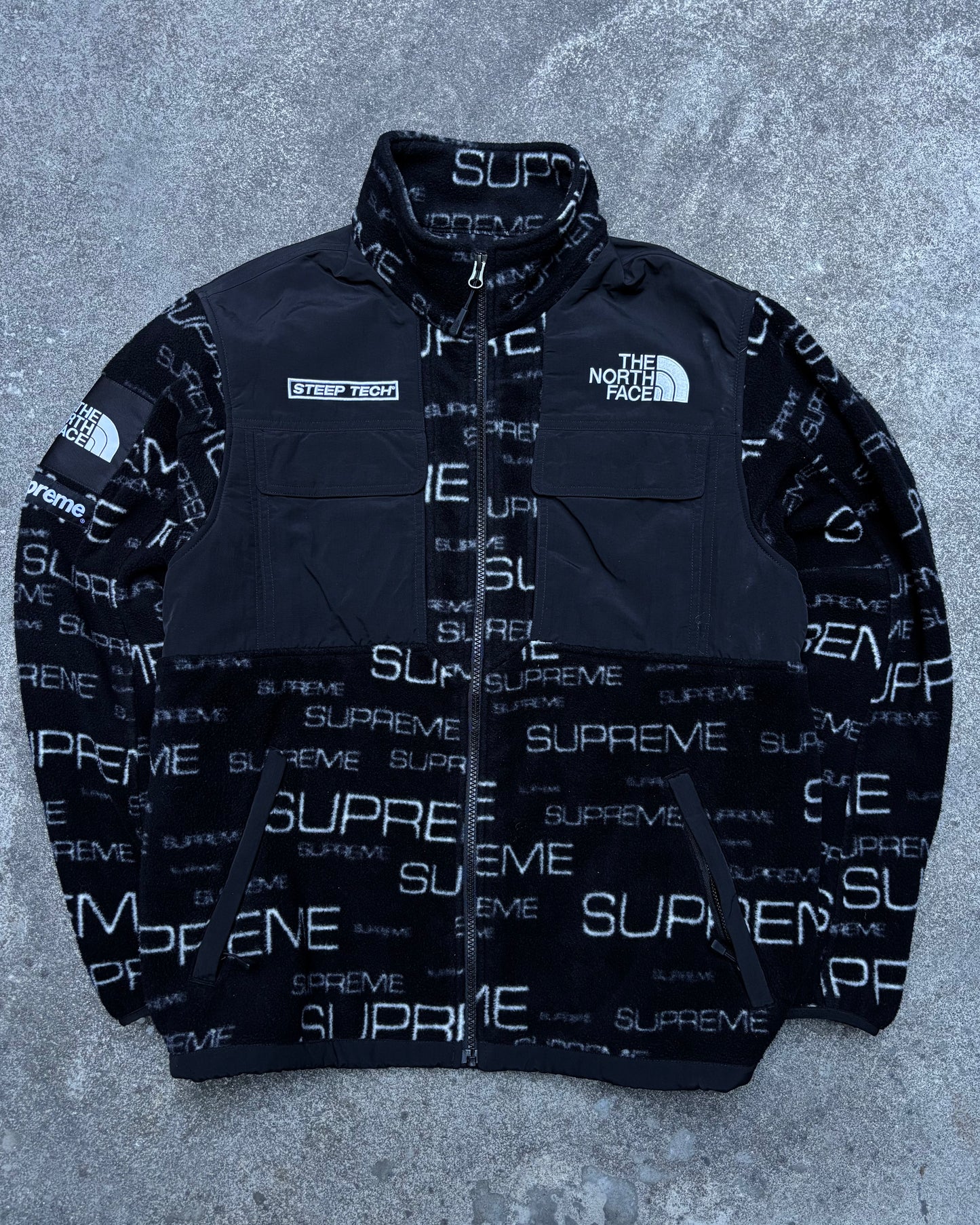 Supreme The North Face Steep Tech Fleece Jacket Black (Medium)