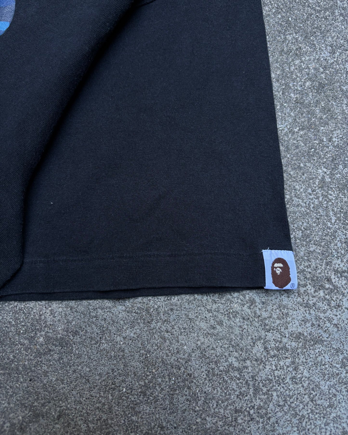 Bape Tee Blue Camo Logo (Large)