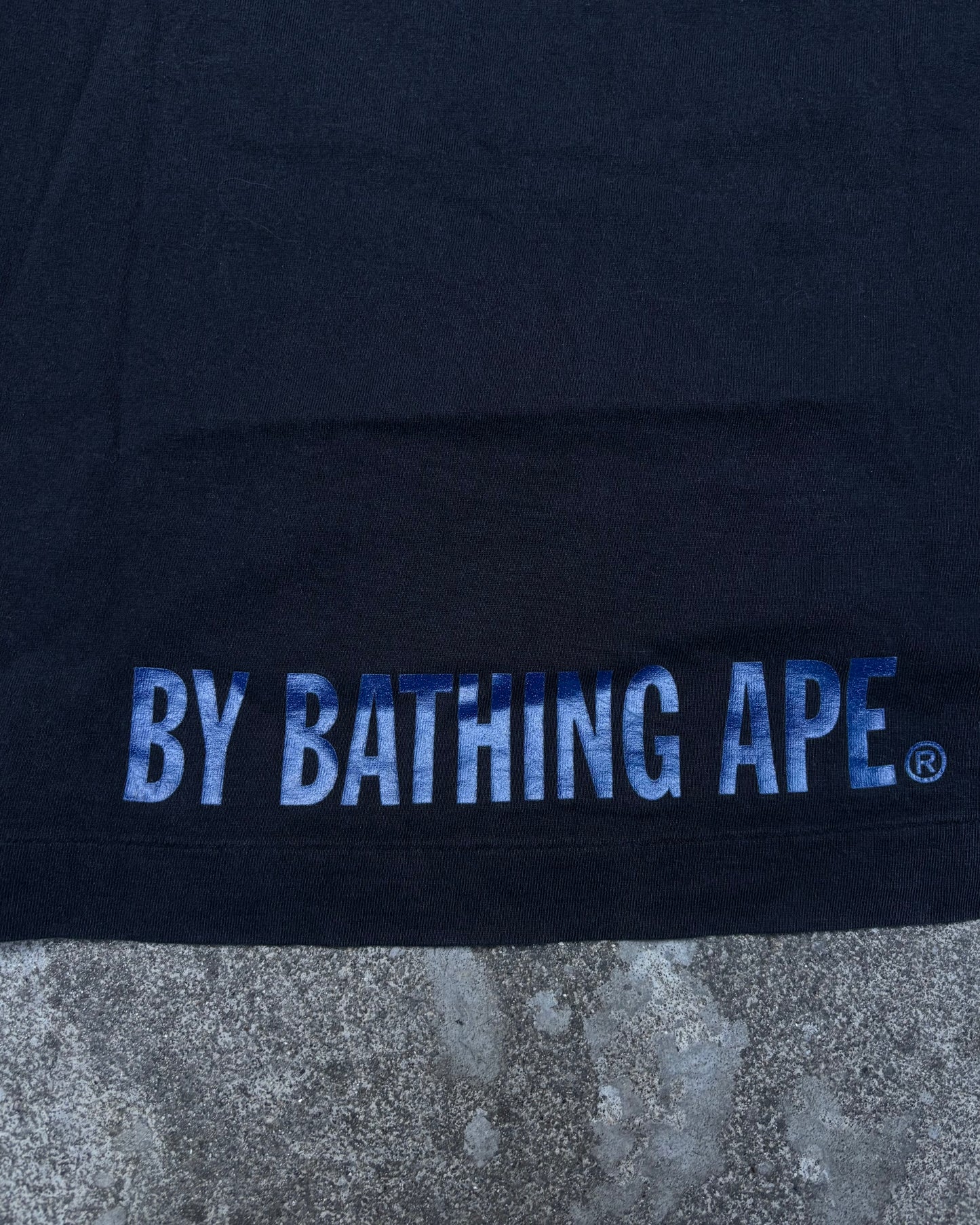 Bape Tee Blue Camo Logo (Large)