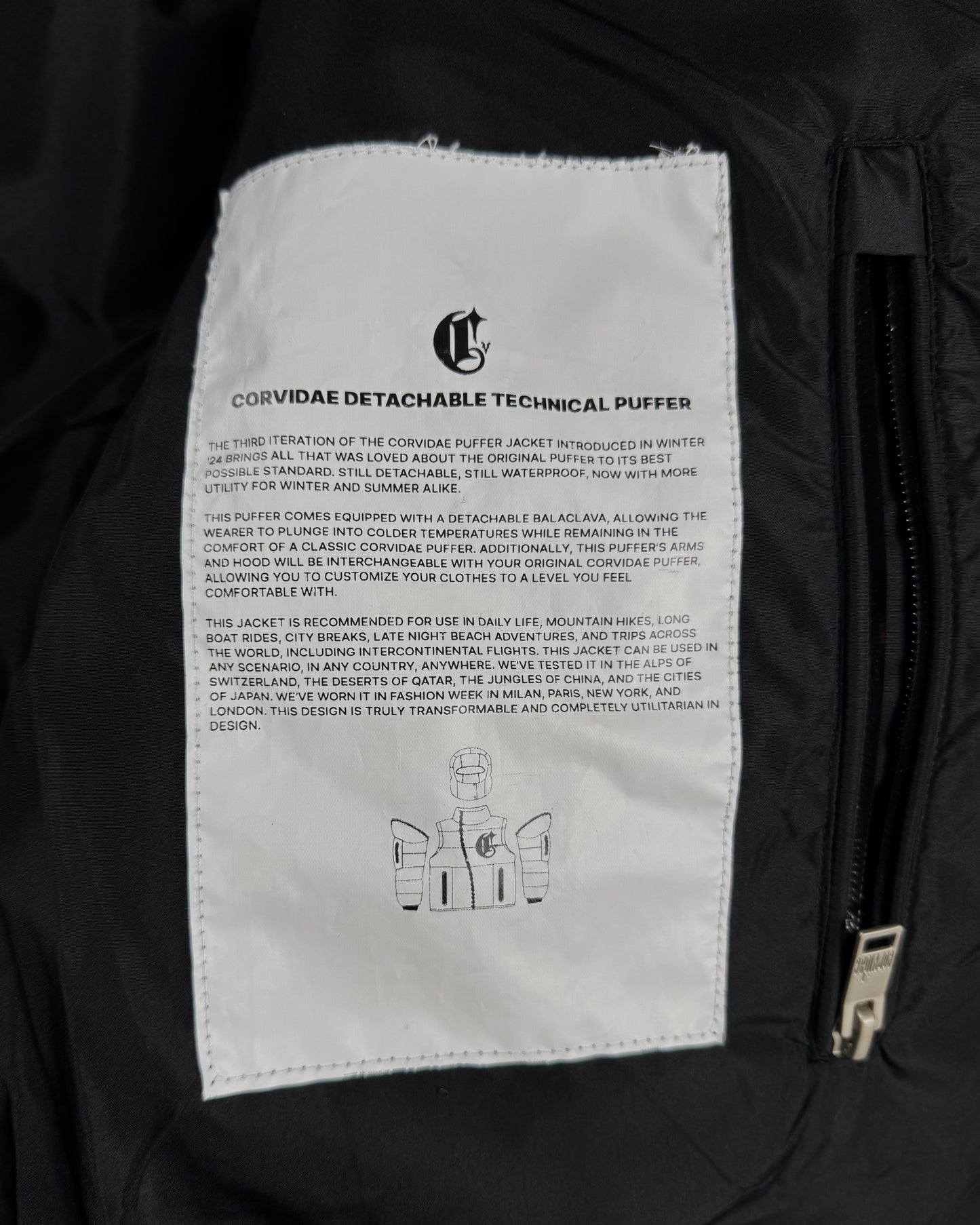 Corvidae Black Technical Puffer (Small)