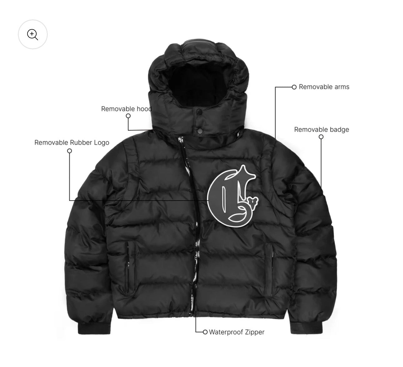 Corvidae Black Technical Puffer (Small)