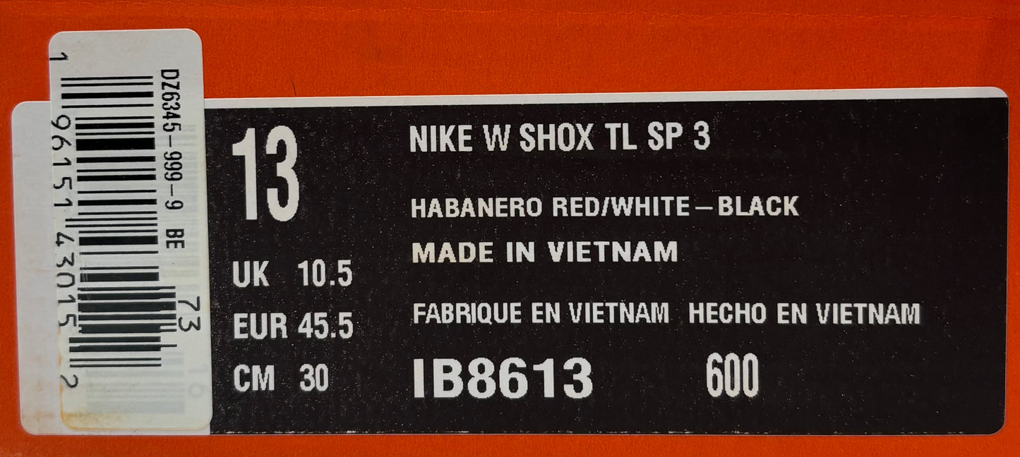 Nike Shox TL SP 3 Riccardo Tisci Habanero Red (45.5 EU / 10.5 UK)