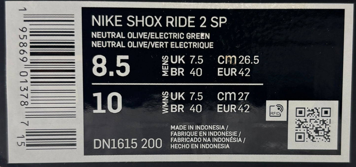 Nike Shox Ride 2 SP Supreme Olive Green (42 EU / 7.5 UK)