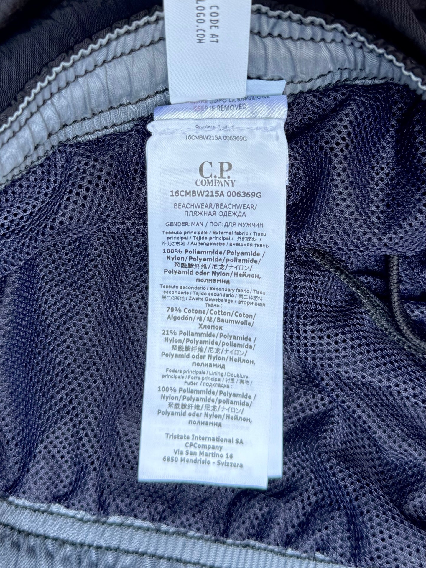 CP Company Black Nylon Beach Wear Shorts (Extra Large)