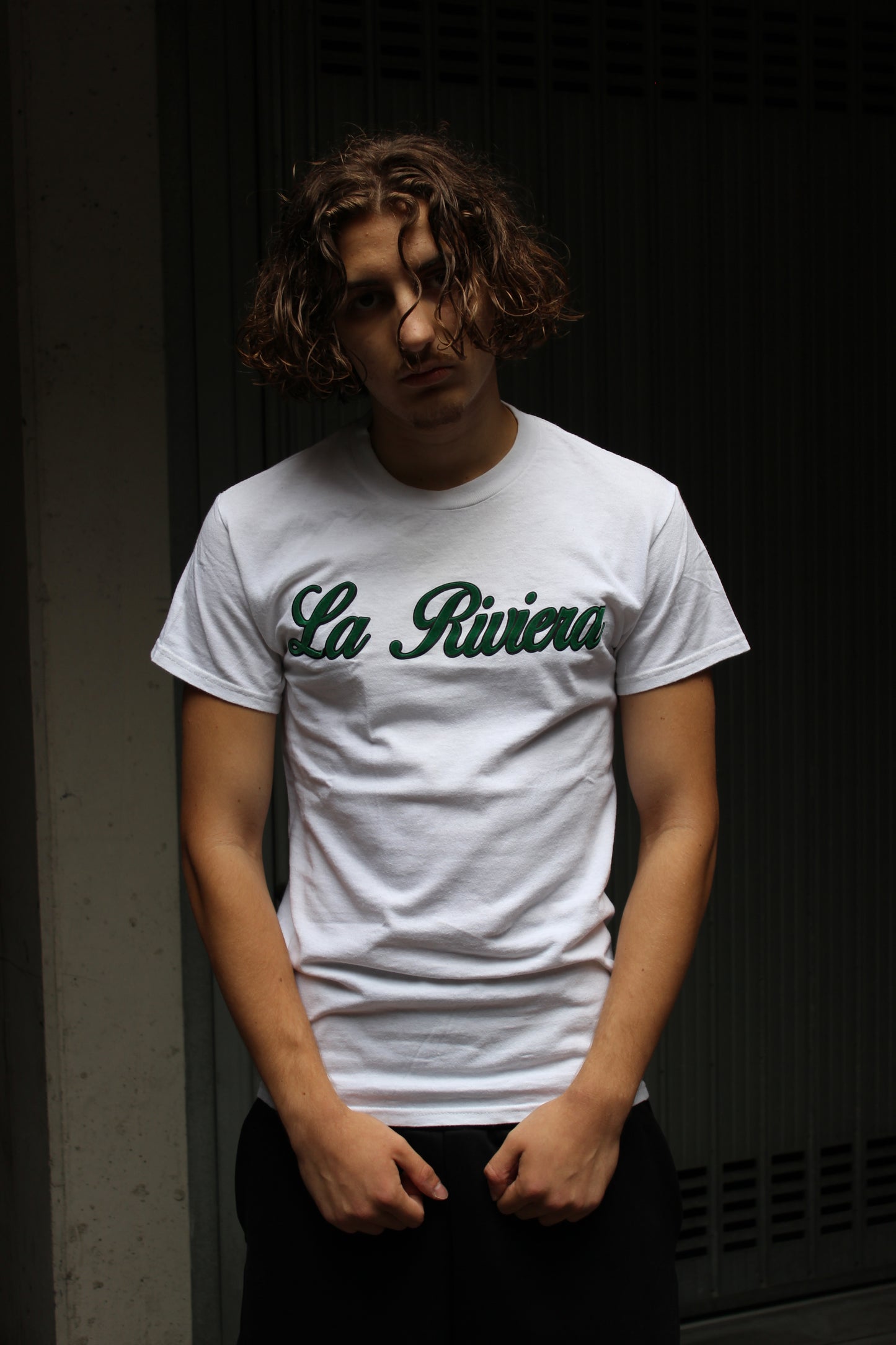 La Riviera White & Green T-Shirt (Small)