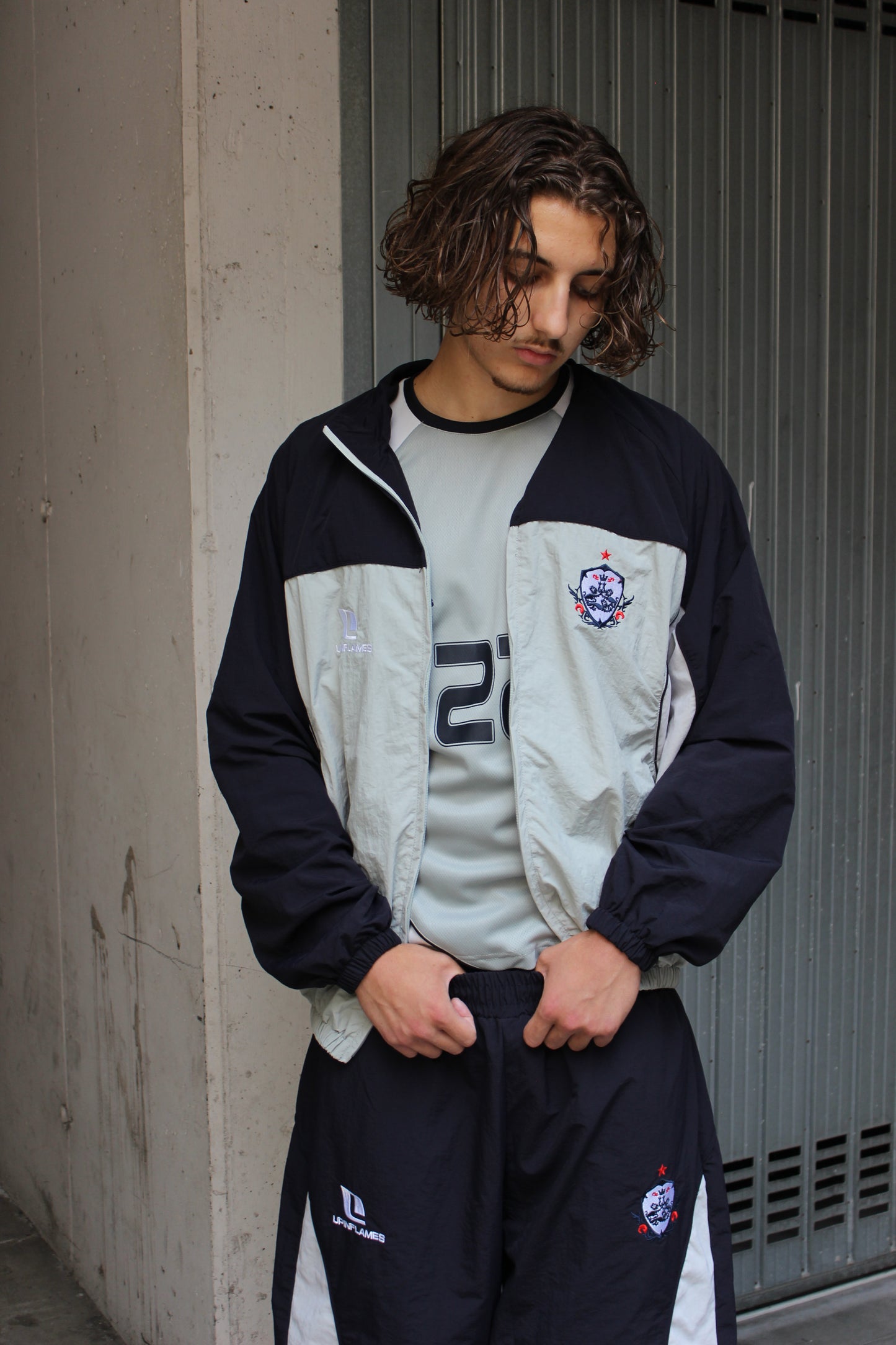 UIF England Track Jacket Blue Navy Grey (Medium)