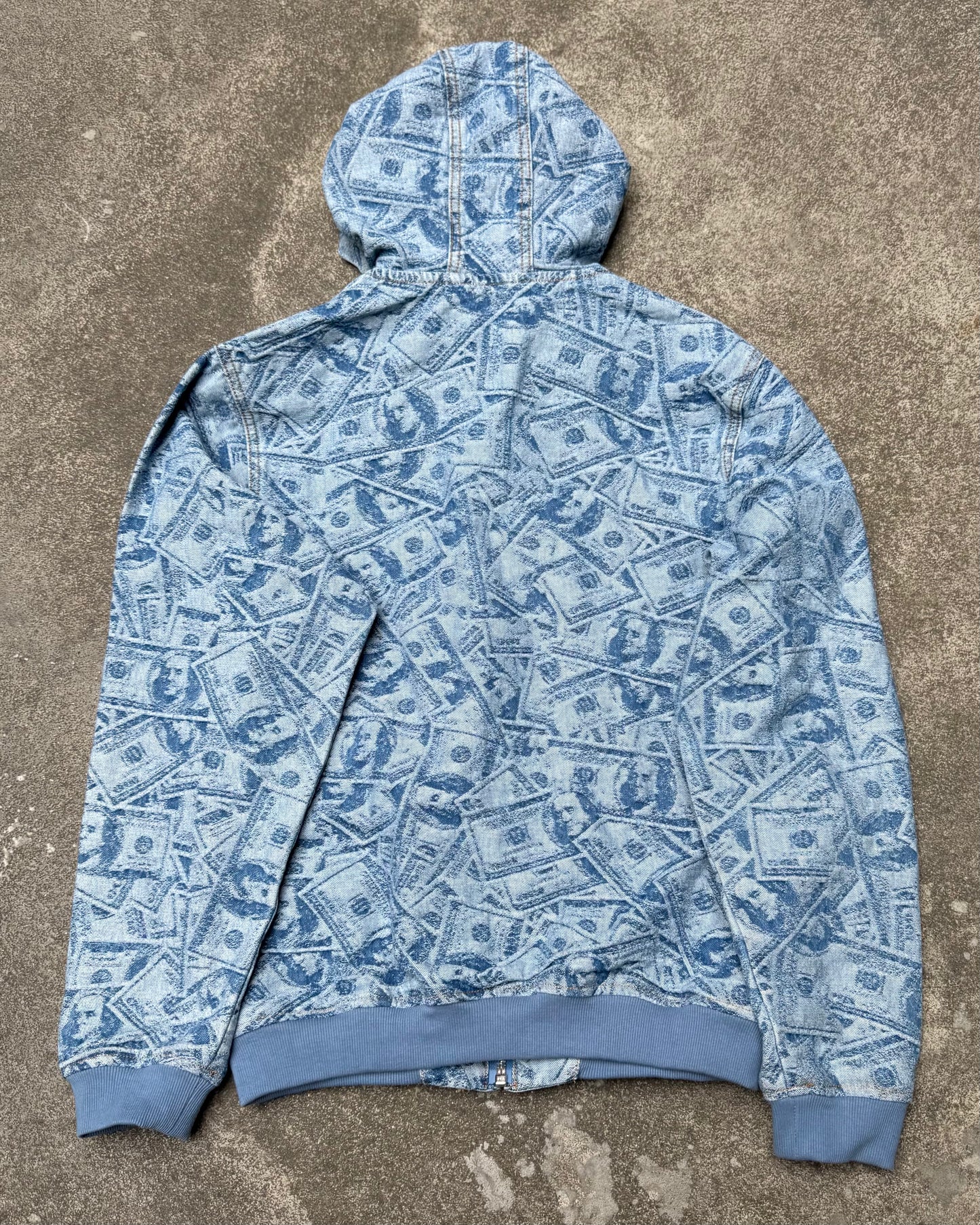 Dollar Bills Zip Hooded Jacket Very Rare (Small)