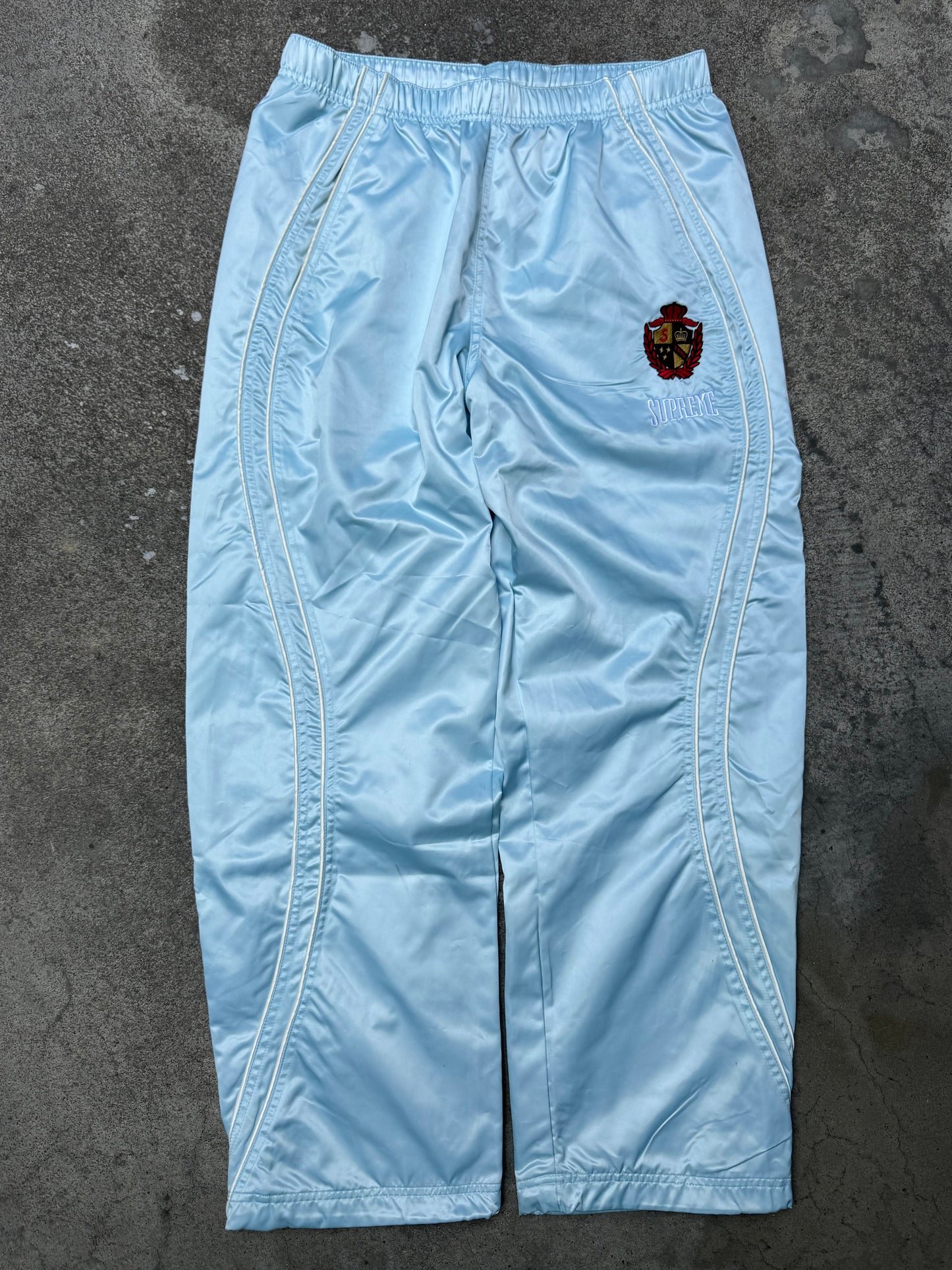 Supreme Satin Track Pants Light Blue (Medium)