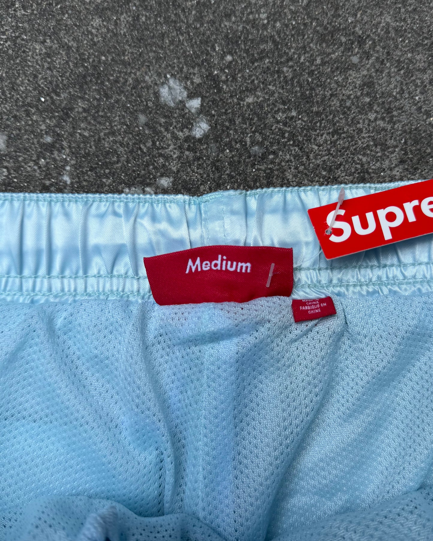 Supreme Satin Track Pants Light Blue (Medium)