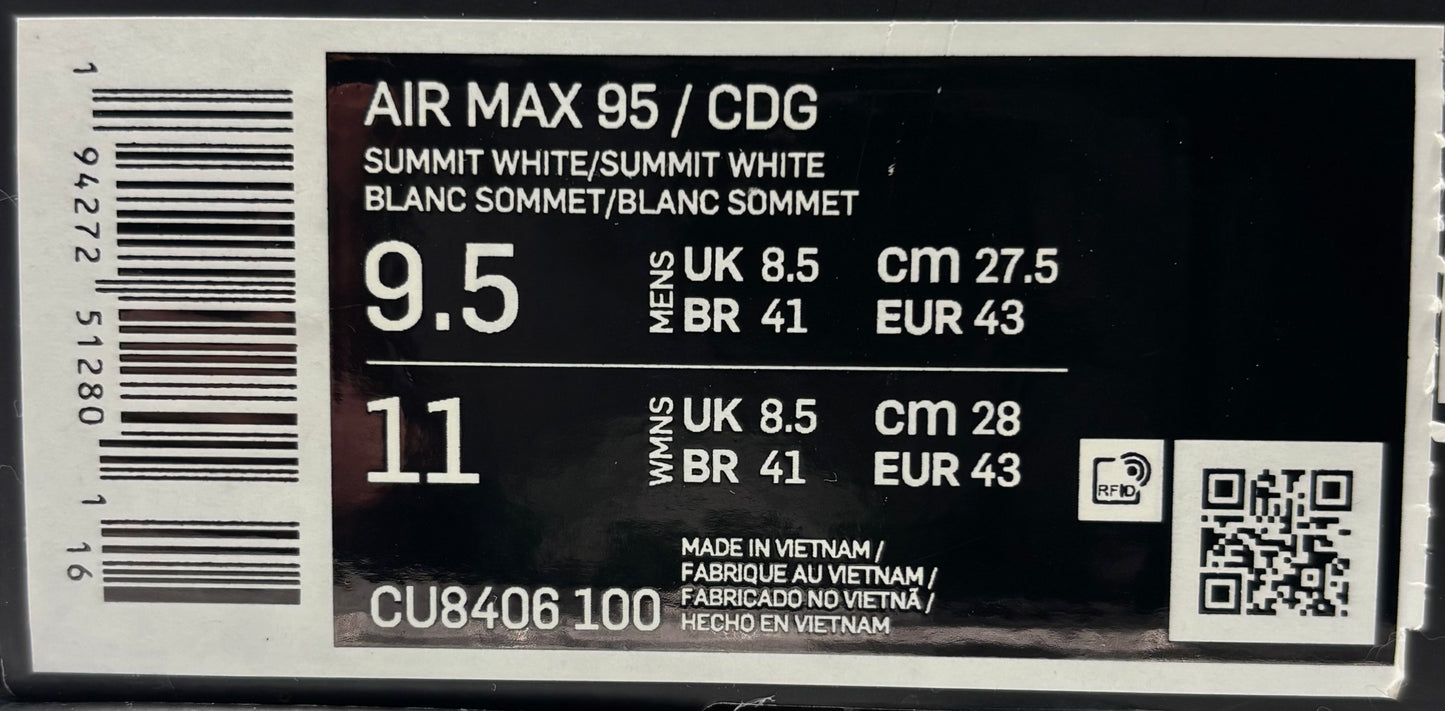 Nike Air Max 95 Comme des Garcons White (43 EU / 8.5 UK)