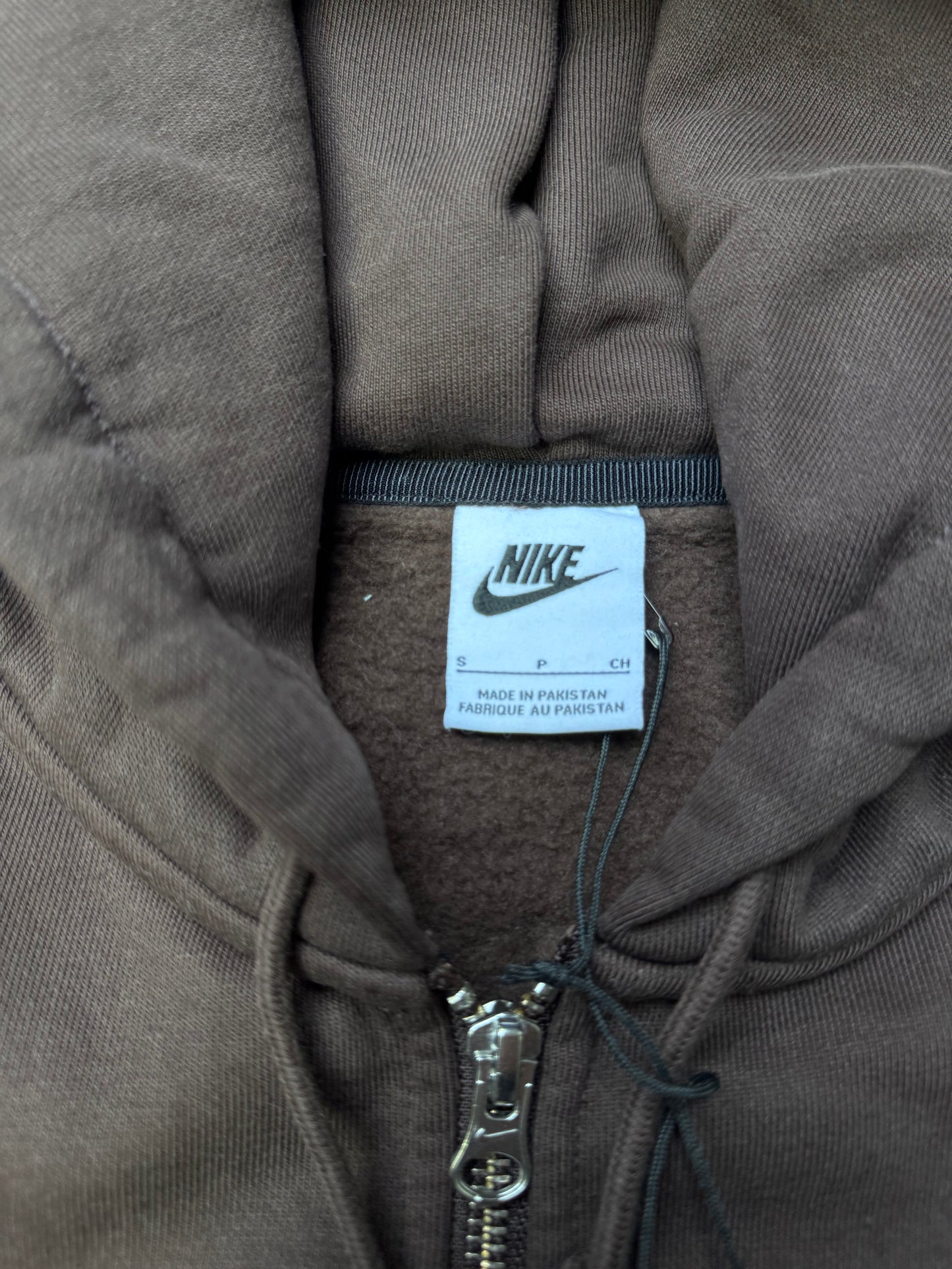 Nike Stussy Washed Brown Zip Hoodie (Small / Medium)
