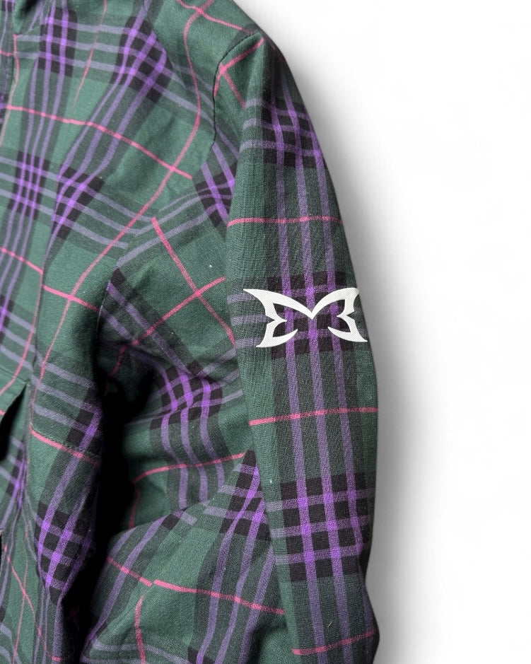 Mertra Tartan Jacket Green & Purple (Small)