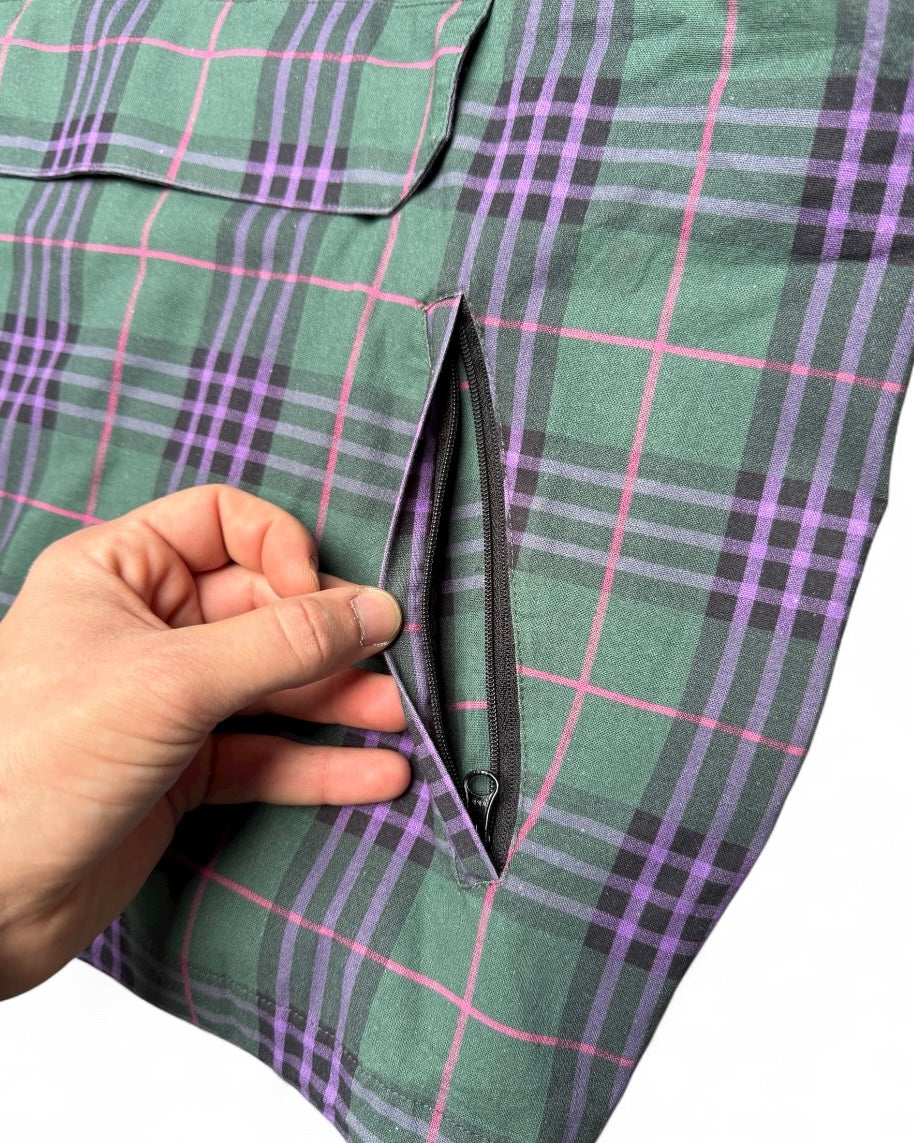 Mertra Tartan Jacket Green & Purple (Small)