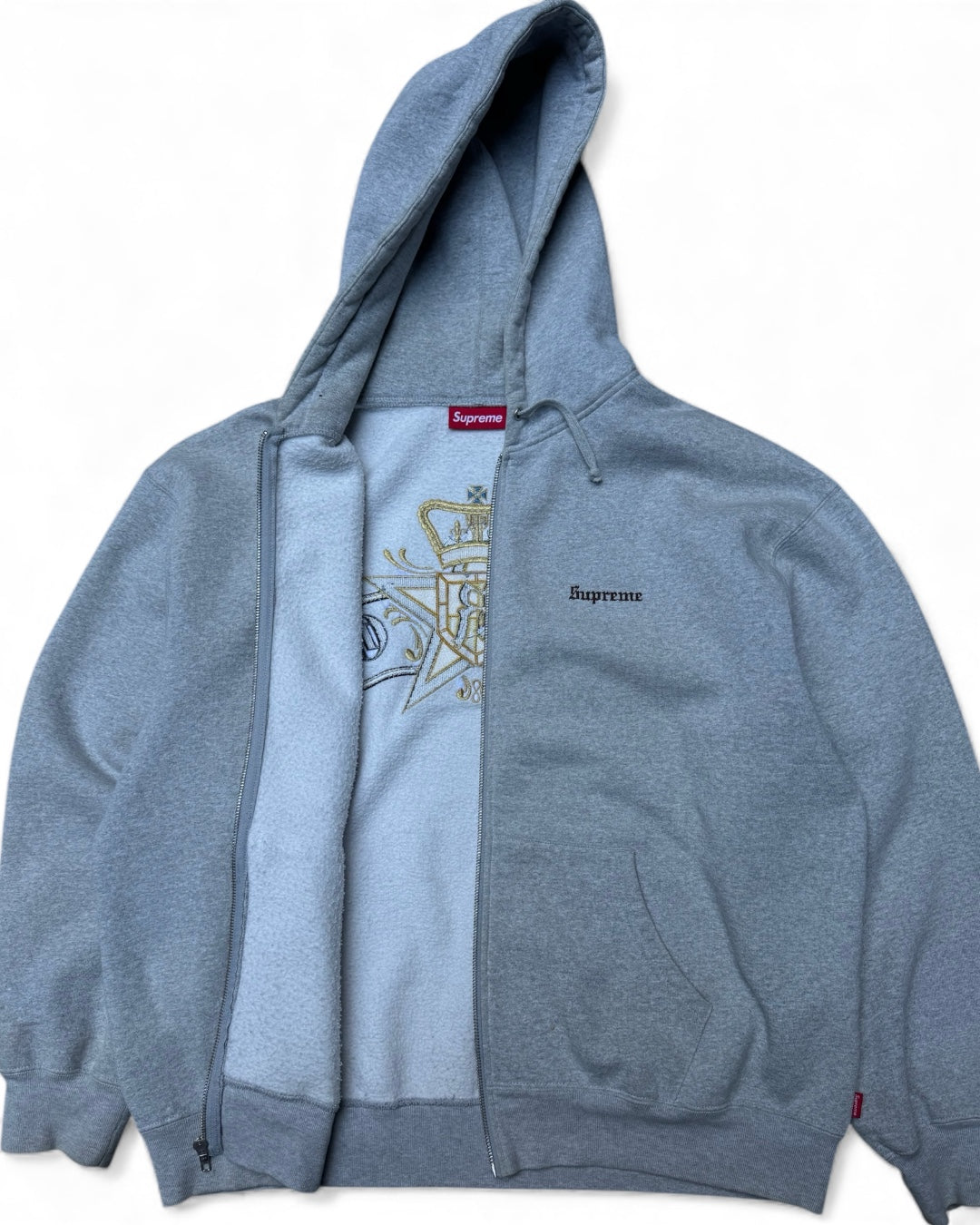 Supreme Strass Zip Up Hoodie Grey (Large)