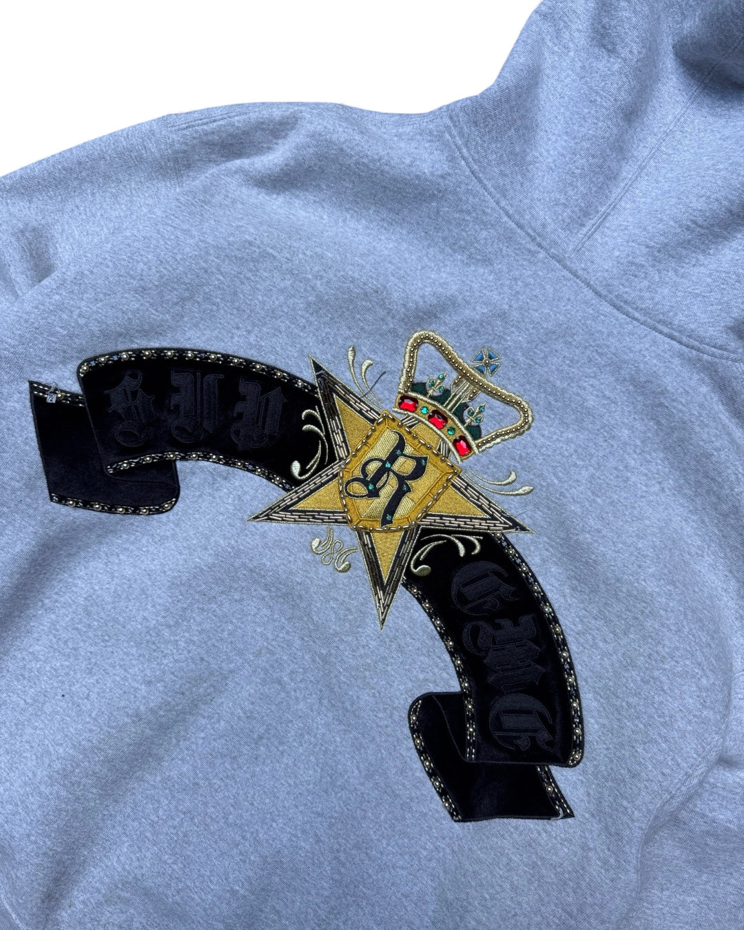 Supreme Strass Zip Up Hoodie Grey (Large)