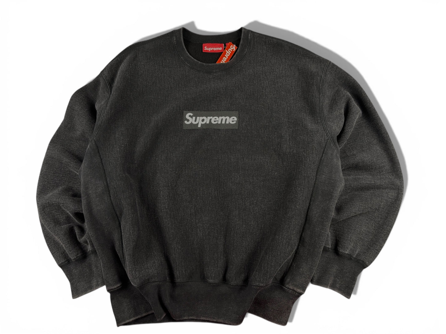 Supreme Crewneck Washed Box Logo Black (Medium)