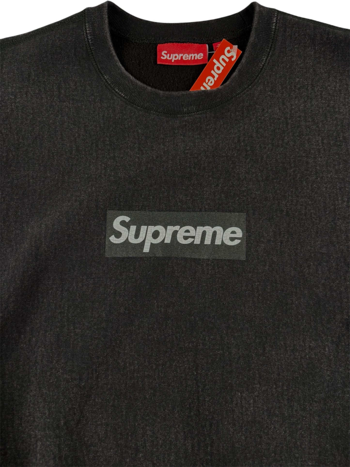 Supreme Crewneck Washed Box Logo Black (Medium)